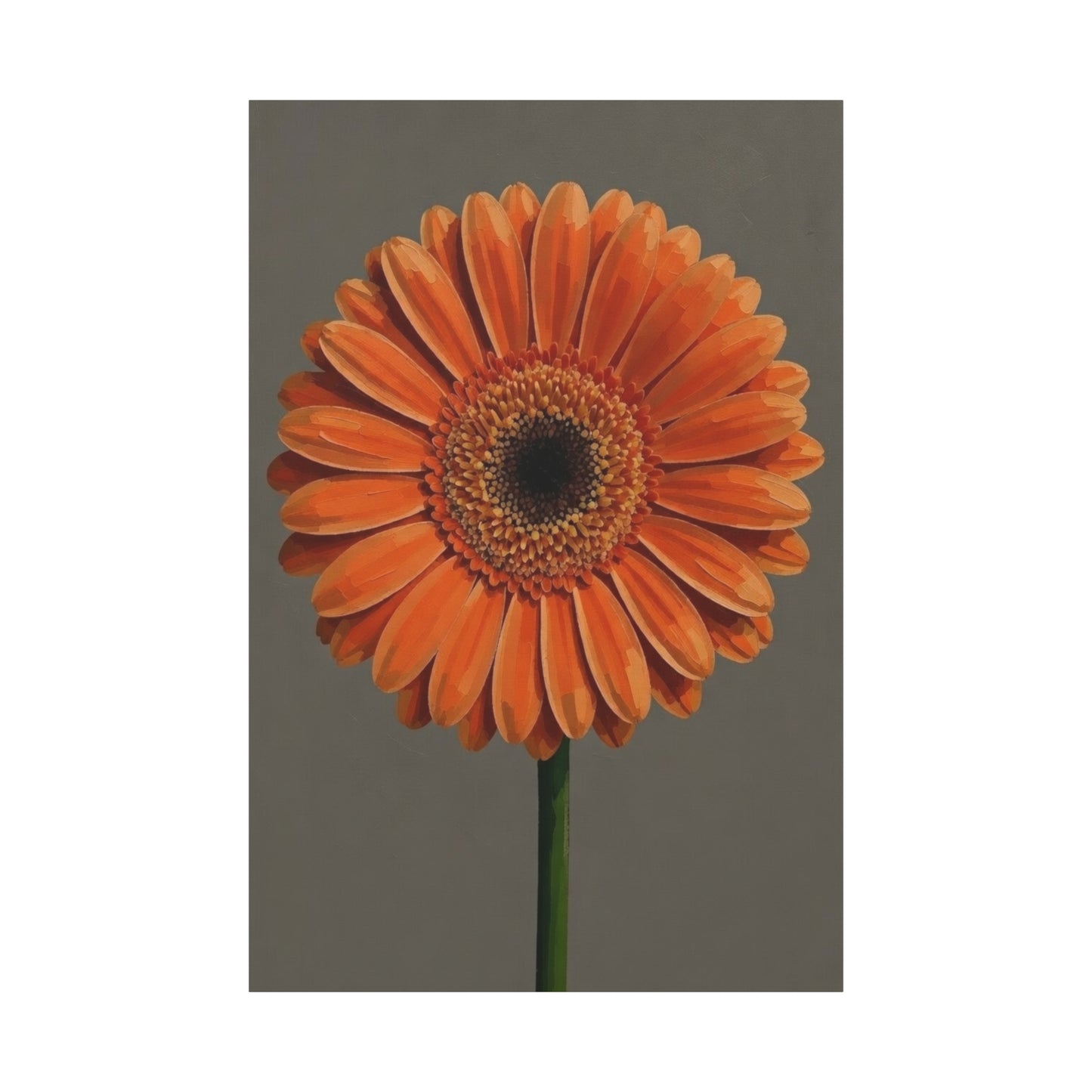 Orange Gerbera Flower Matte Canvas Print — Stretched Wall Art