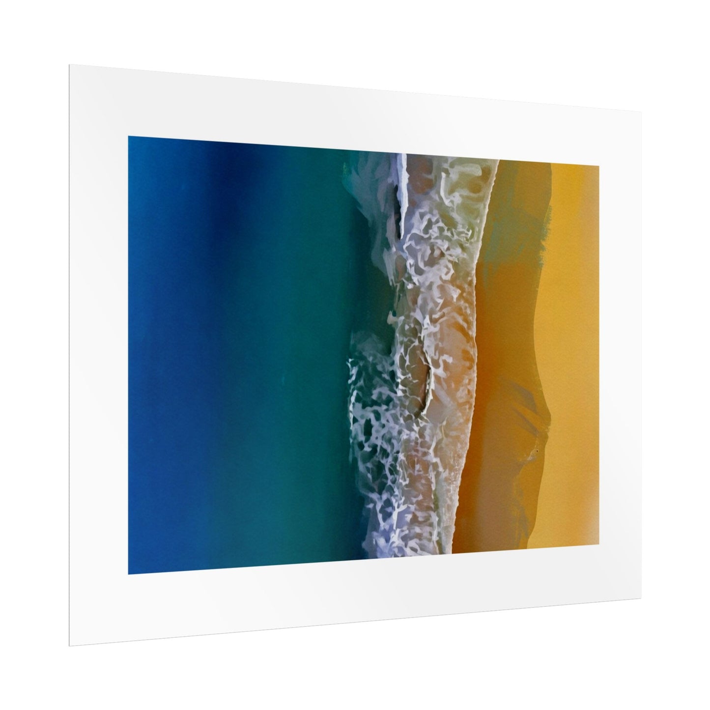 Ocean Shore Aerial Rolled Poster — Beach Print Wall Art
