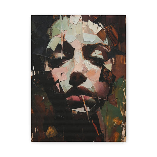Abstract Portrait Matte Stretched Canvas (1.25") — Contemporary Textured Face Art