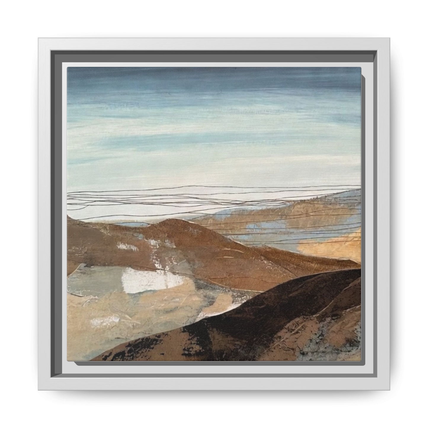Framed Matte Canvas Art — Serene Abstract Landscape