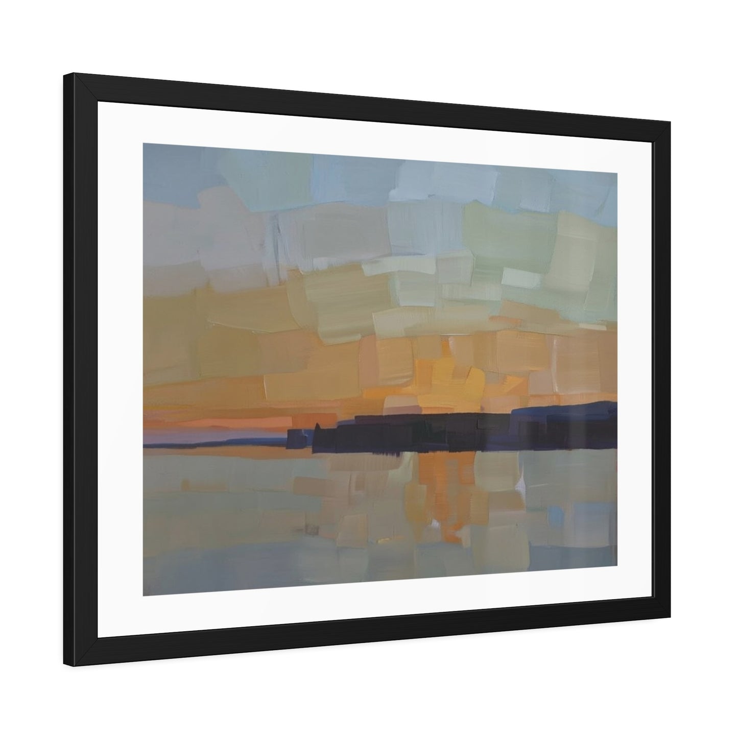 Framed Poster  Abstract Coastal Sunset Art Print