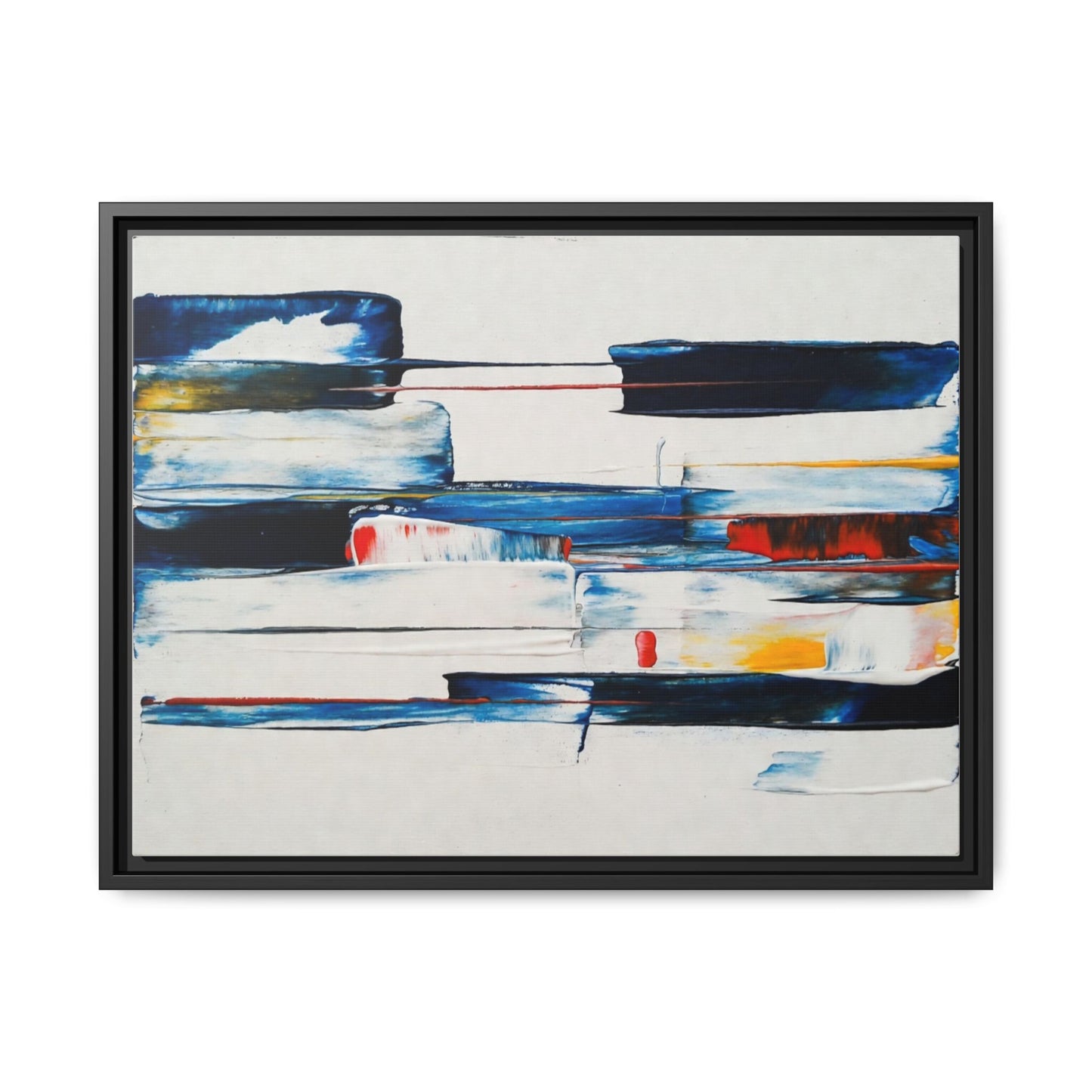 Abstract Coastal Brushstrokes Framed Canvas Print