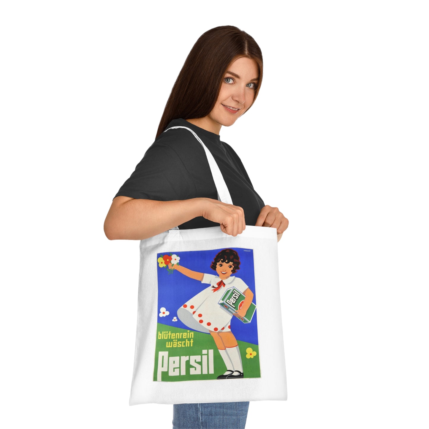 Persil Vintage Ad Tote Bag — Retro Flower Girl Laundry Graphic Cotton Tote