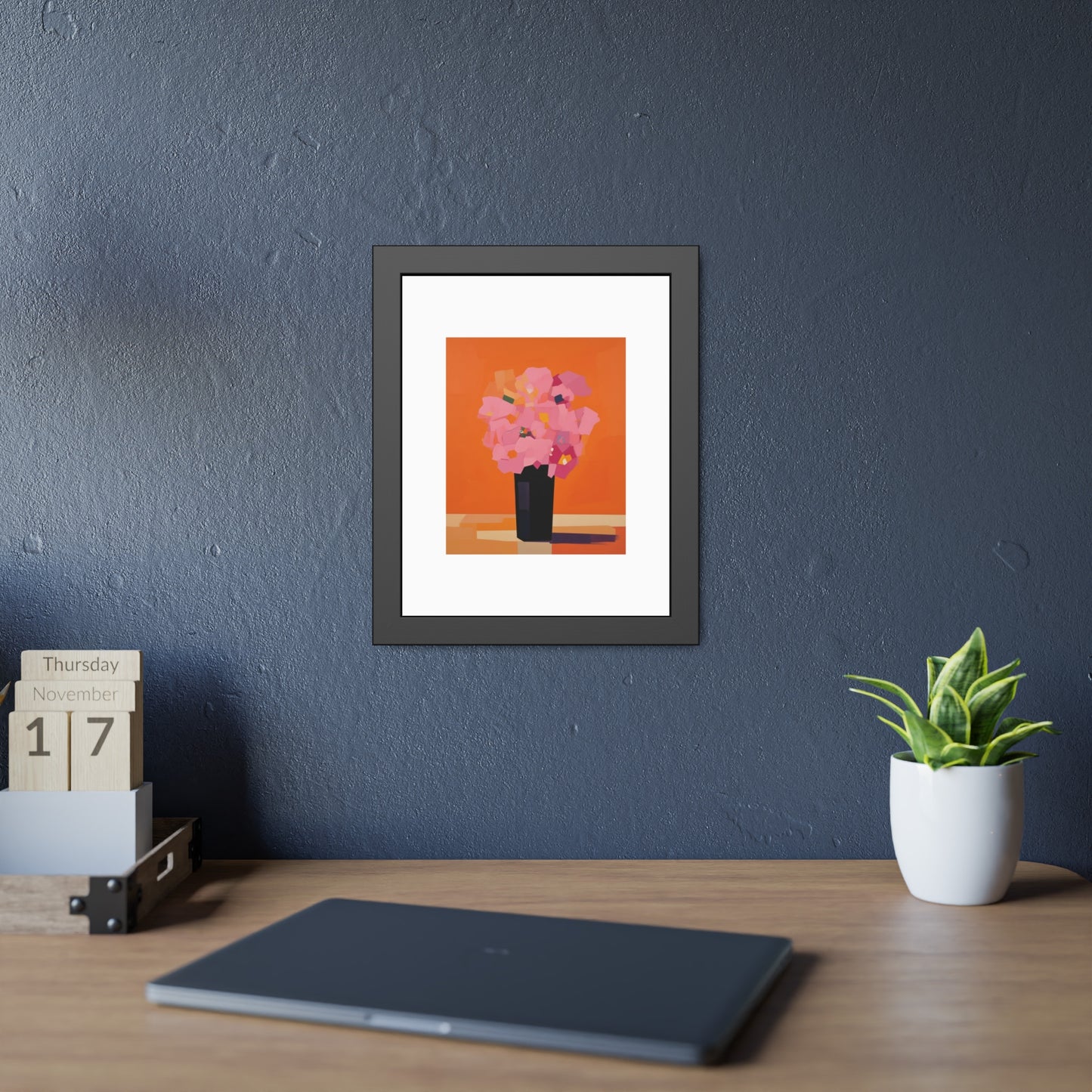 Floral Still Life Framed Poster — Pink Bouquet Art Print
