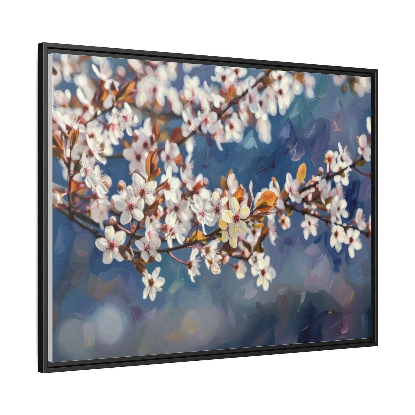 Framed Matte Canvas Print — Cherry Blossom Branch Wall Art