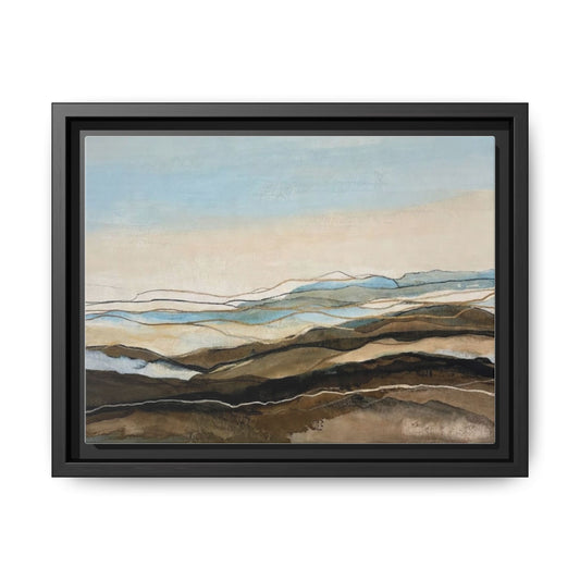 Framed Matte Canvas Print — Abstract Coastal Landscape Wall Art