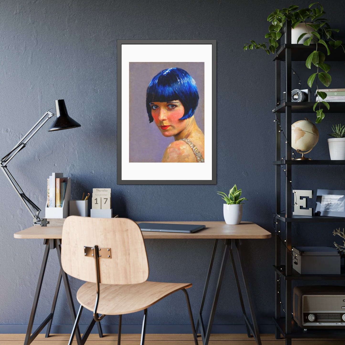 Blue Bob Portrait Framed Poster