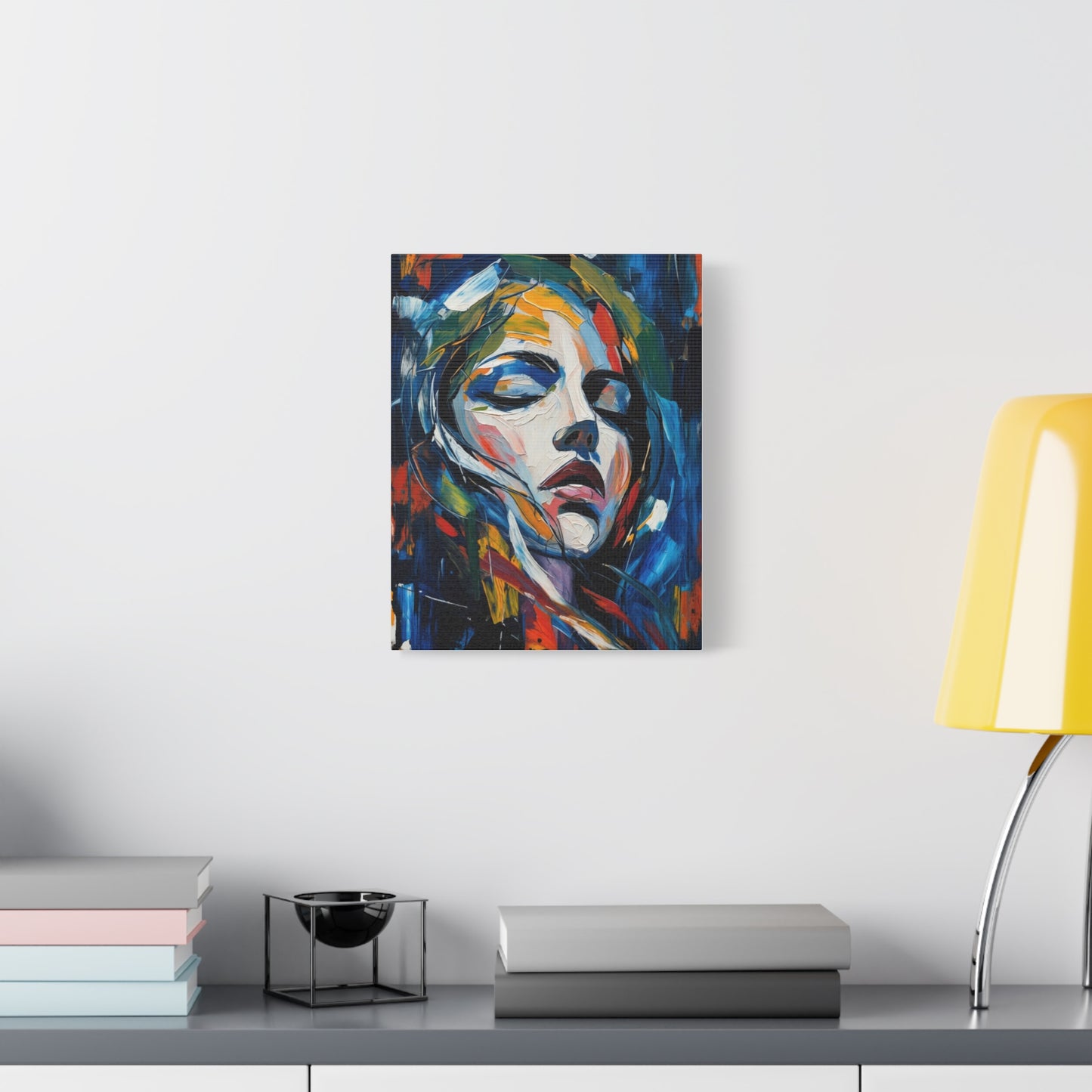 Abstract Colorful Woman Portrait Canvas