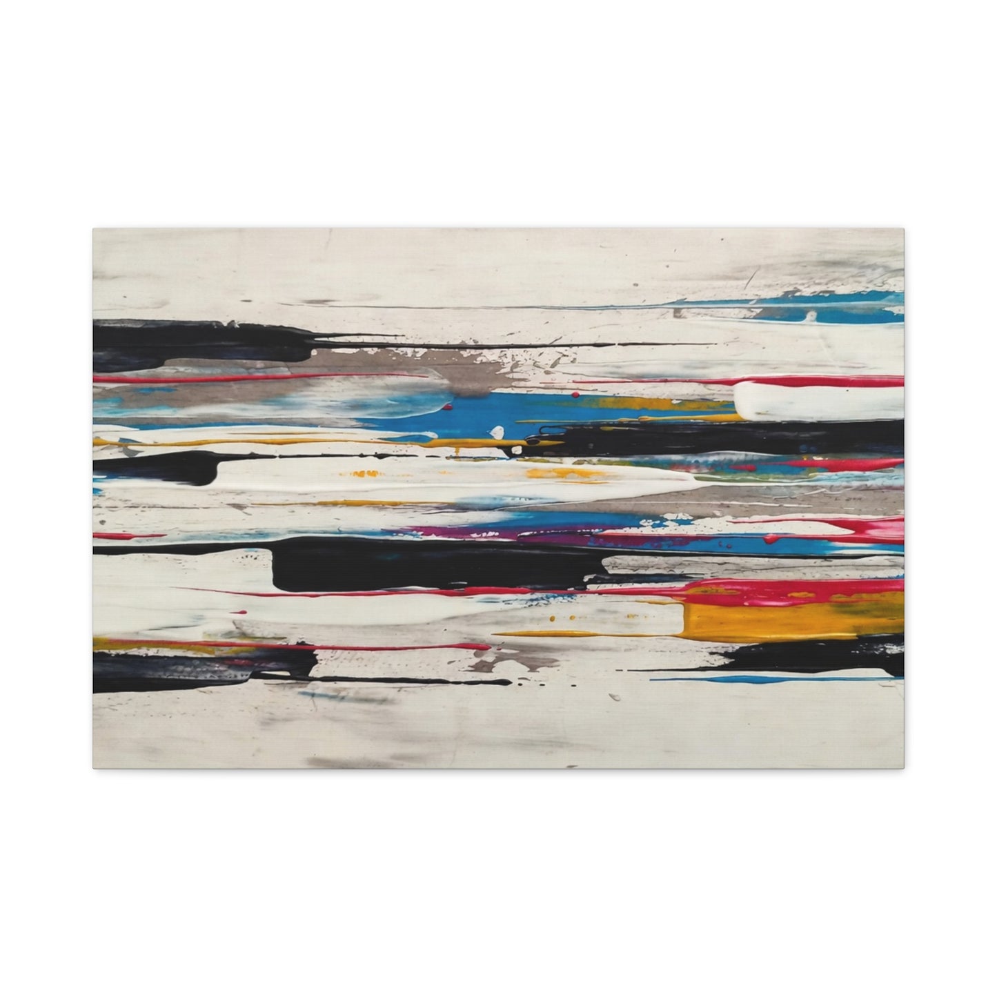 Abstract Color Streaks Matte Canvas Print — Modern Horizontal Wall Art