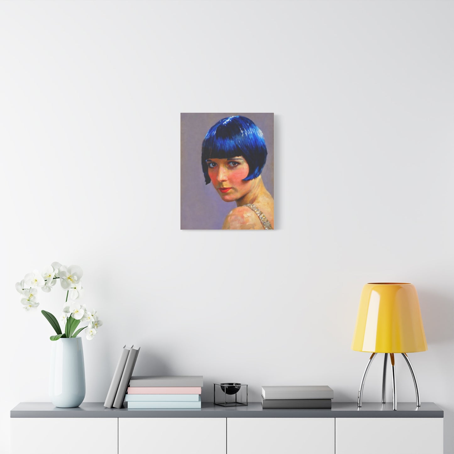 Blue Bob Portrait Matte Canvas Print - Stretched Wall Art