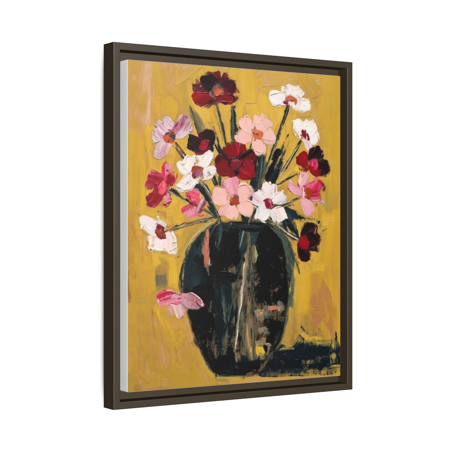 Framed Matte Canvas Floral Still Life Wall Art