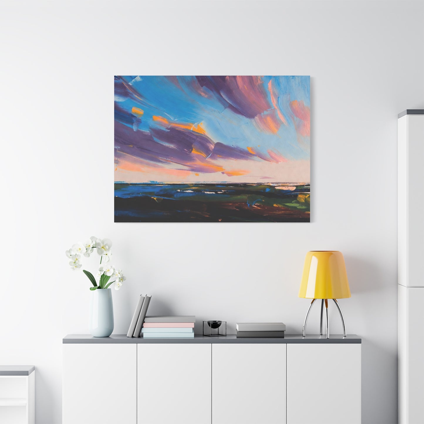 Abstract Coastal Sunset Canvas Print — Matte Stretched Wall Art