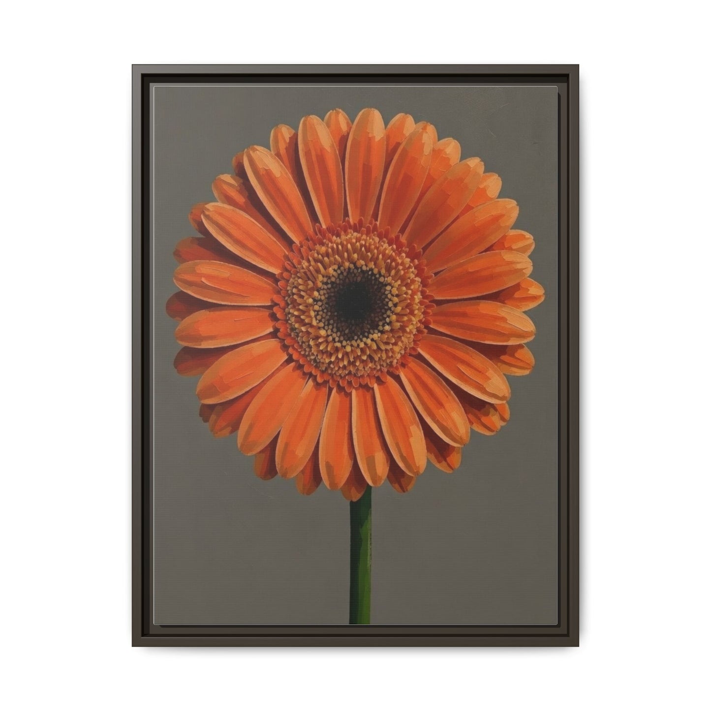 Orange Gerbera Daisy Matte Canvas Print (Framed)