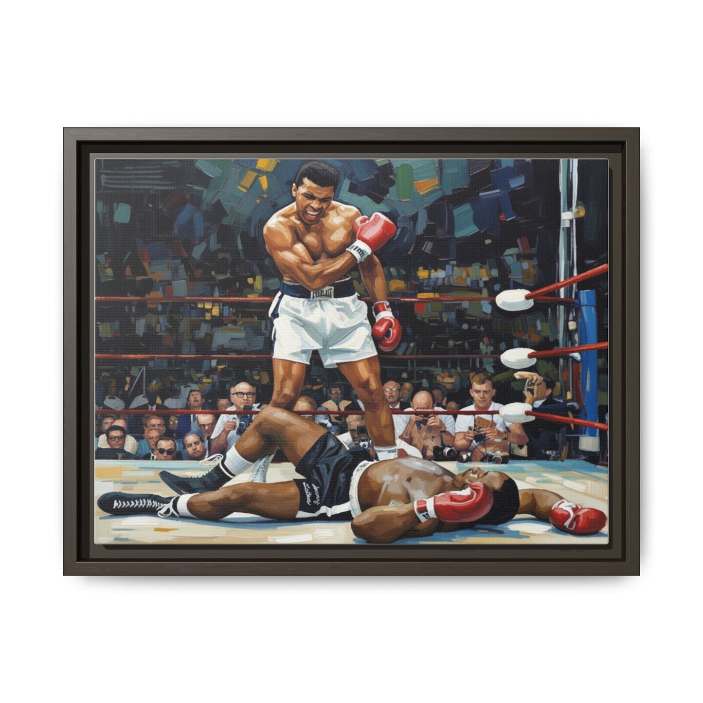 Framed Boxing Ring Canvas Print — Muhammad Ali Iconic Knockout Sport Art