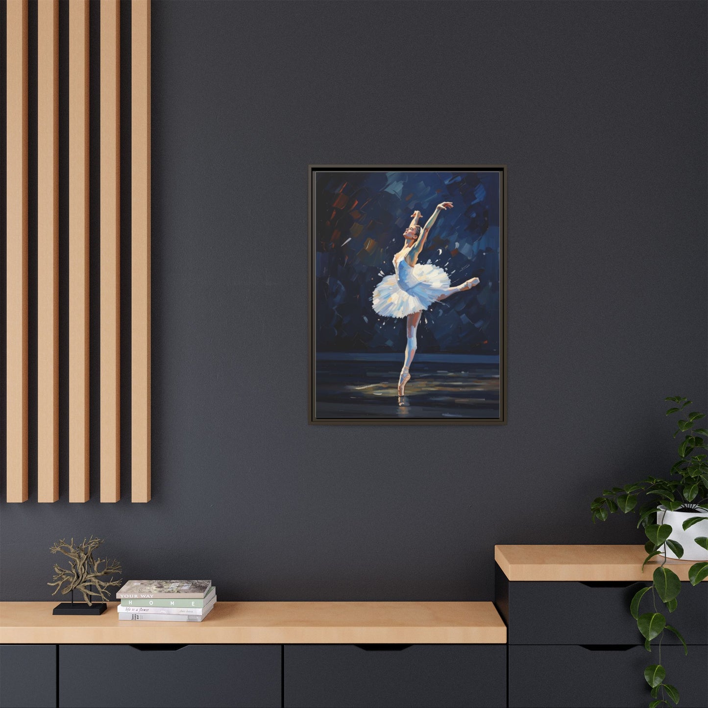 Ballerina Ballet Canvas Print — Framed Matte Wall Art