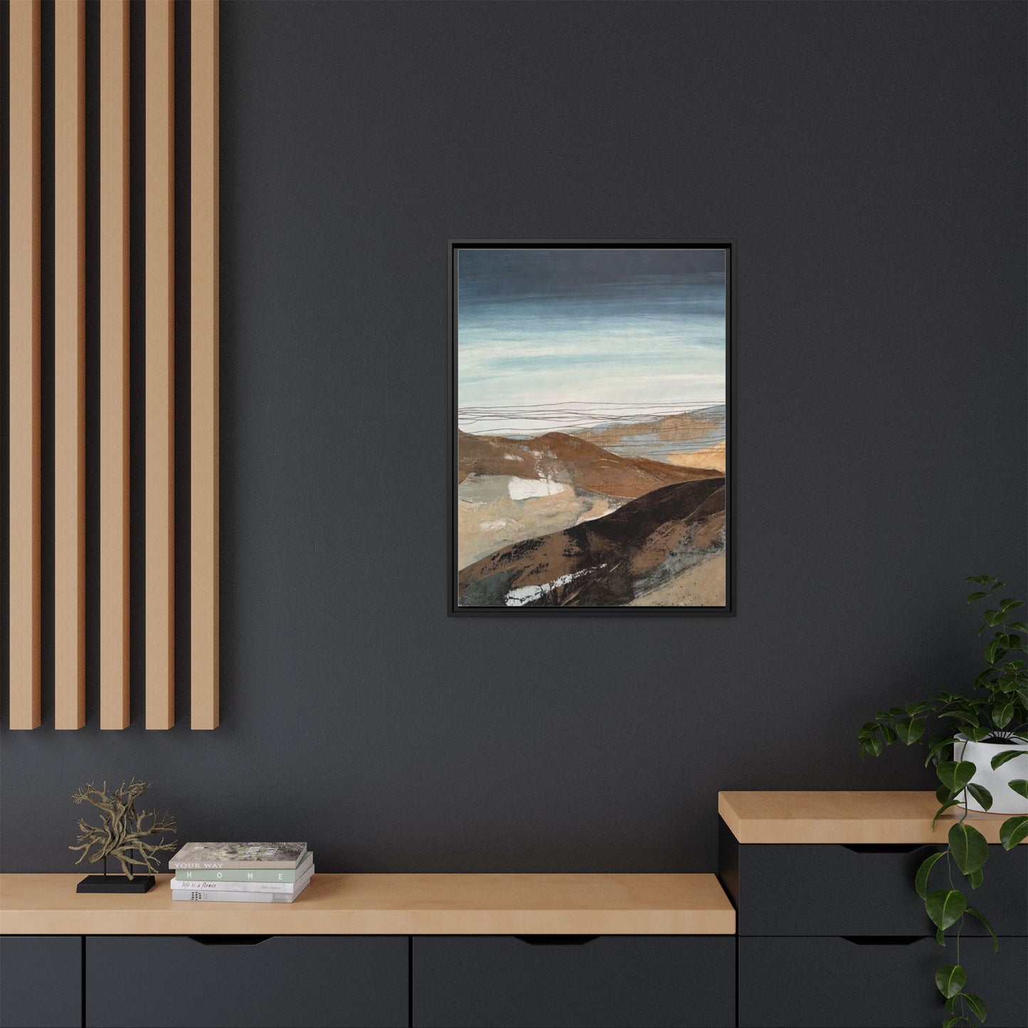 Framed Matte Canvas Art — Serene Abstract Landscape