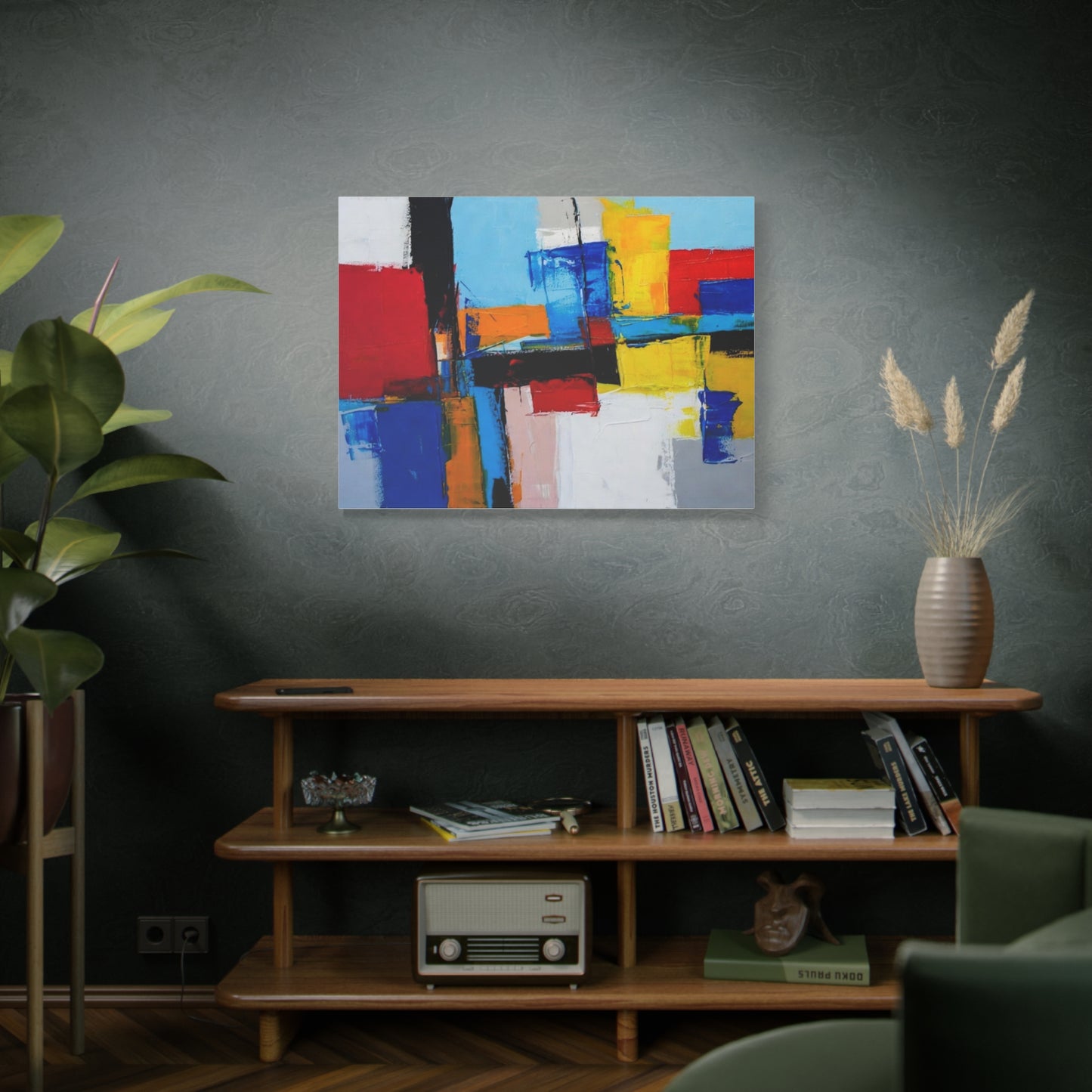 Abstract Color Block Canvas Print — Modern Geometric Wall Art