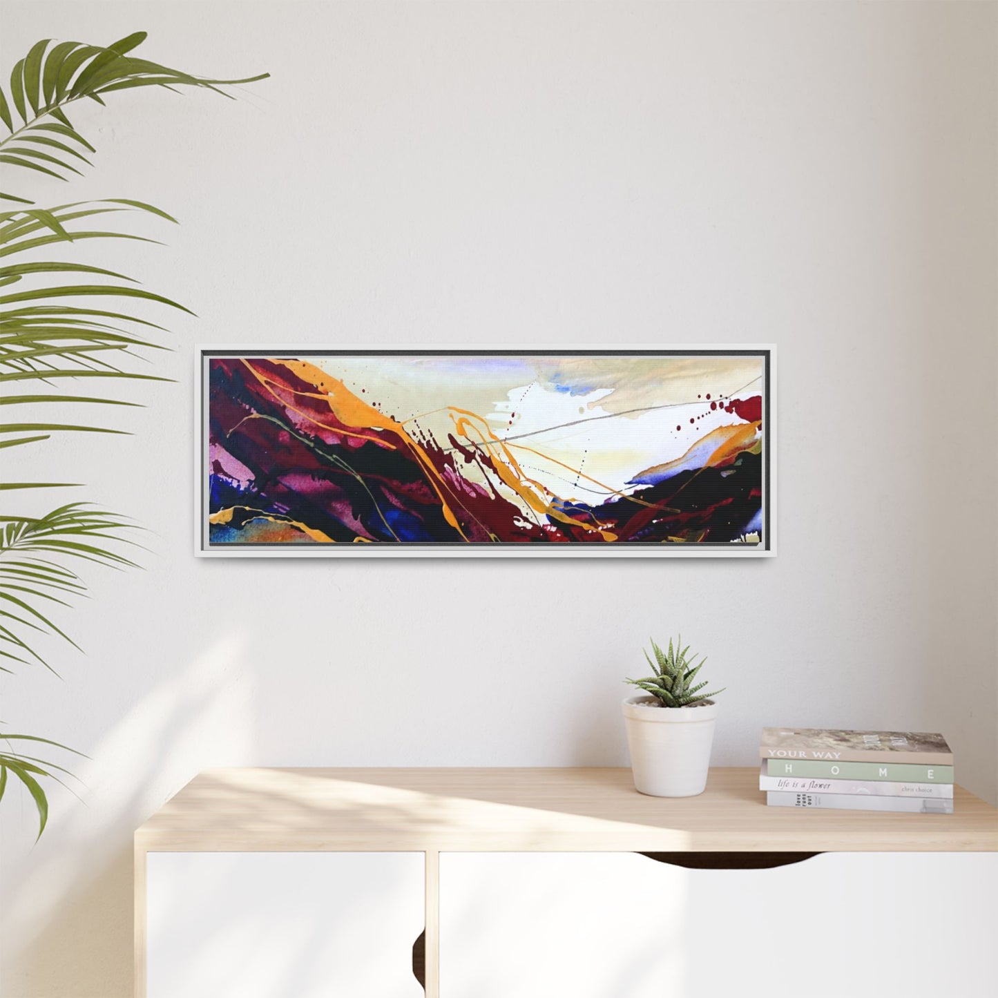 Abstract Flow Matte Canvas Framed Wall Art