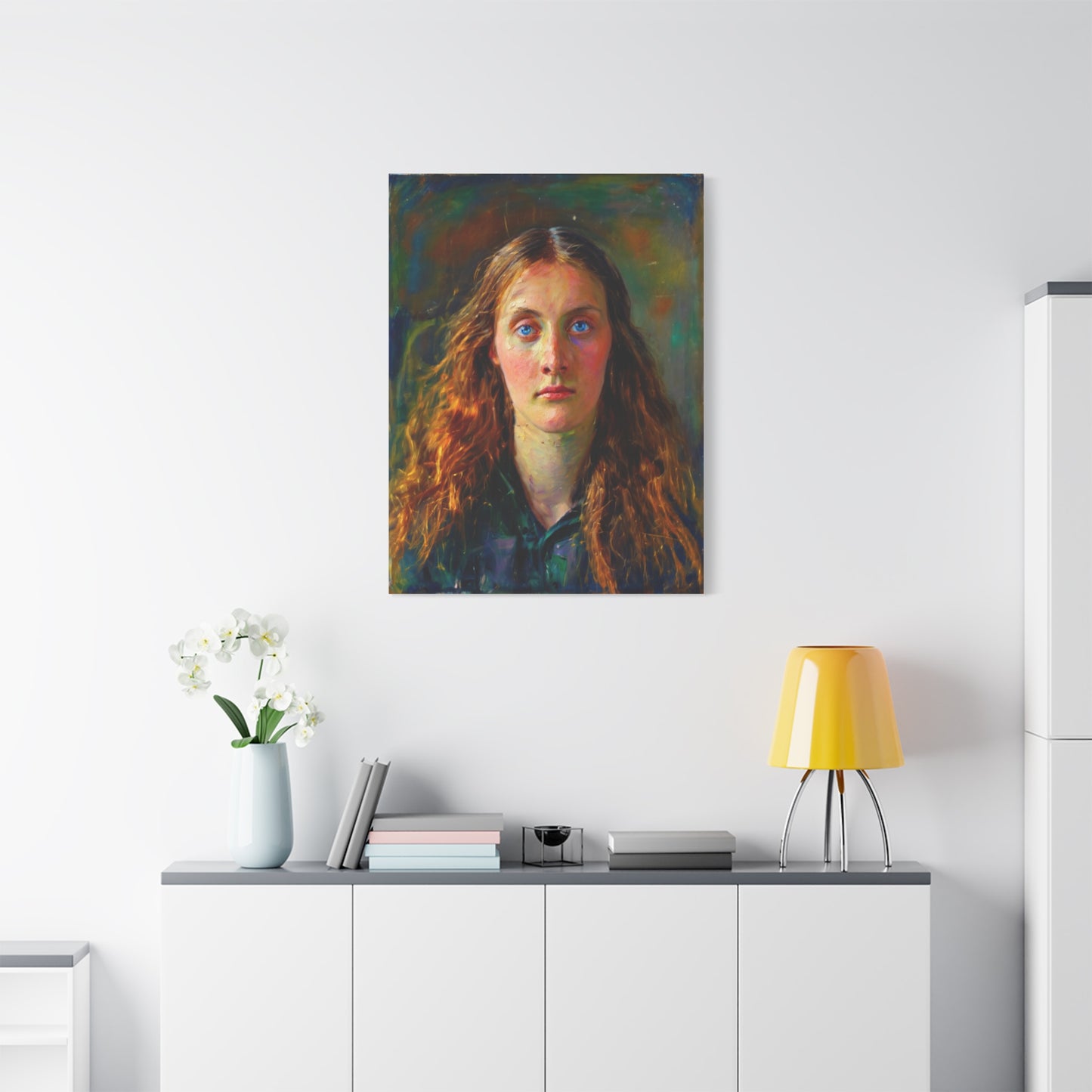 Portrait Canvas Print — Victorian Woman Oil Painting on Stretched Matte Canvas