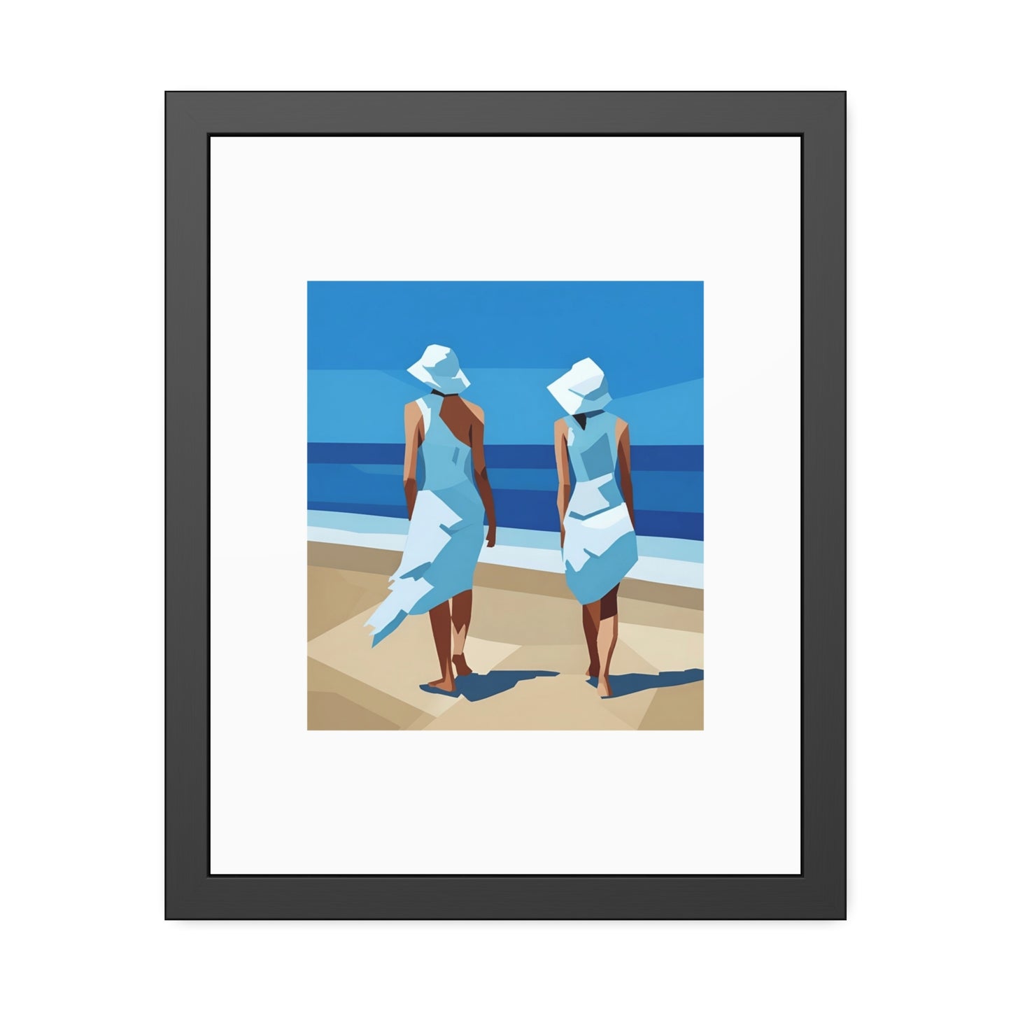 Framed Beach Poster — Vintage Coastal Art Print