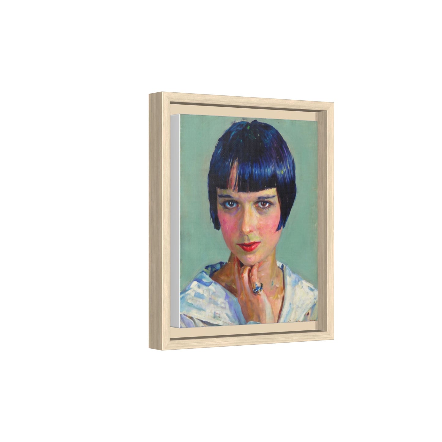 Framed Matte Canvas Portrait Print — Vintage Flapper Woman