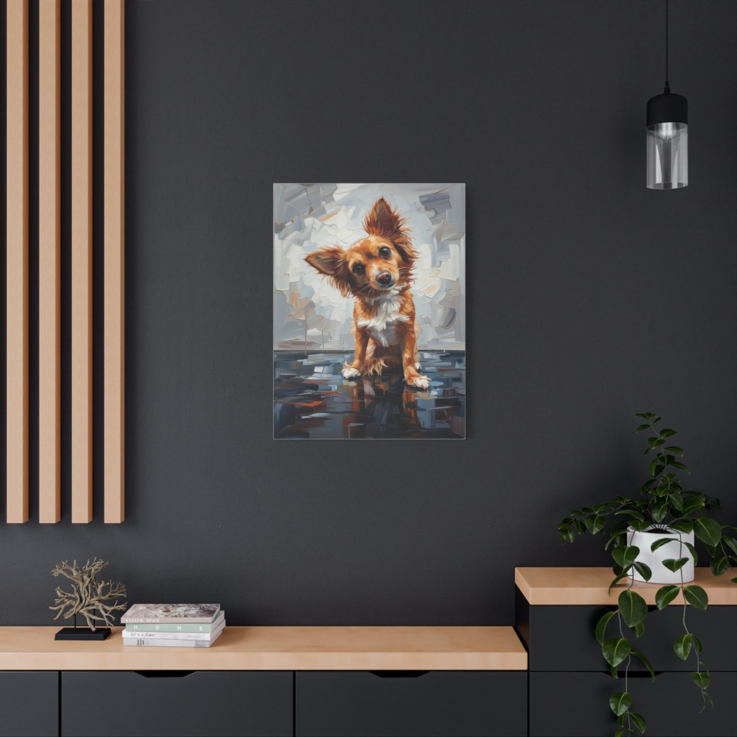 Charming Chihuahua Canvas Print — Whimsical Dog Portrait Wall Art
