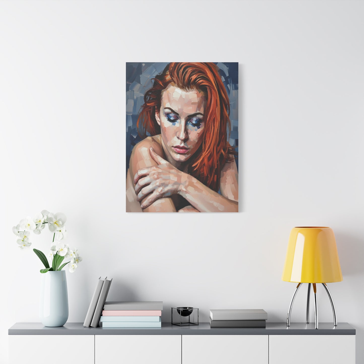 Red-Headed Woman Portrait Canvas Print — Matte Stretched Wall Art