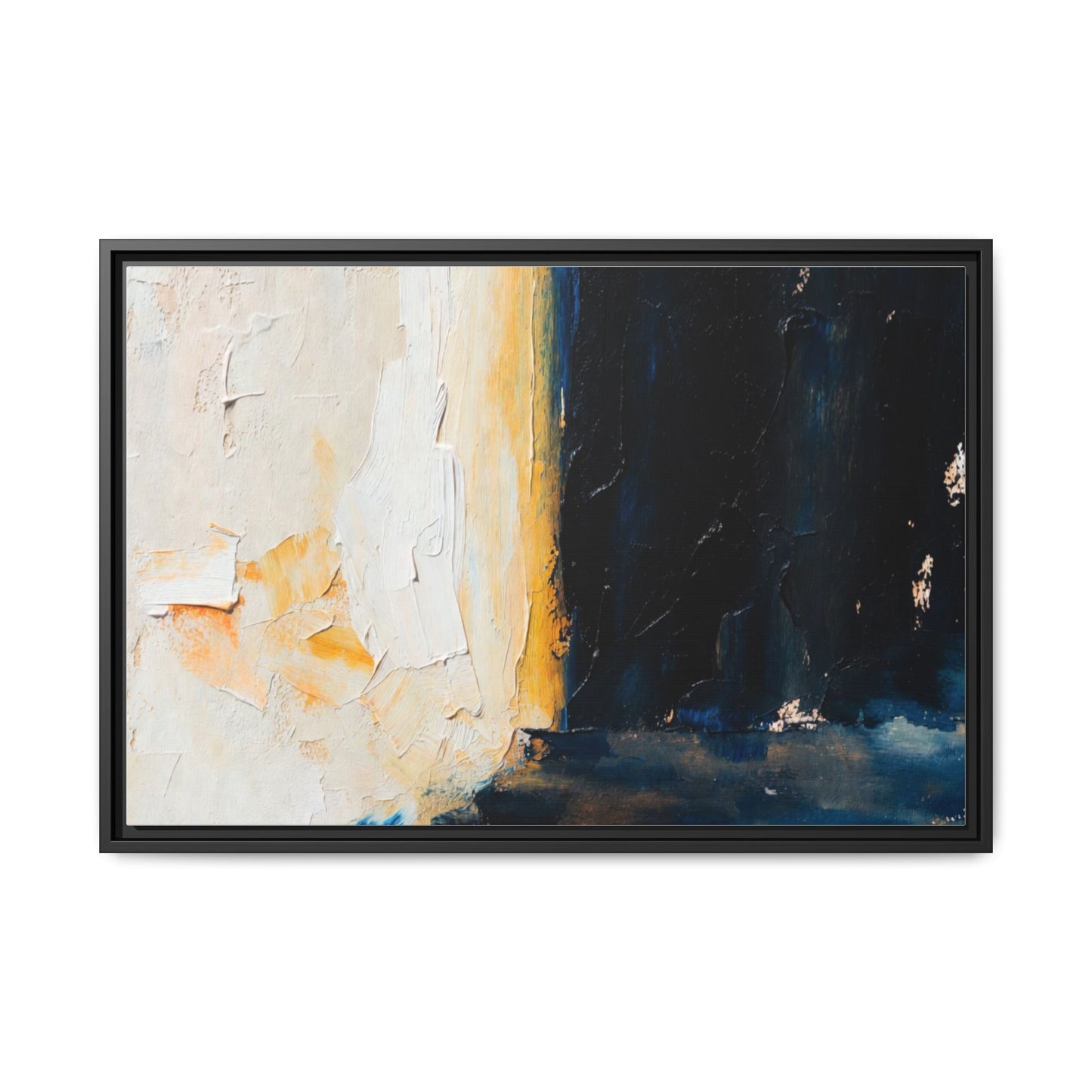 Abstract Coastal Texture Framed Canvas Art — Matte Multi-Color Wall Print