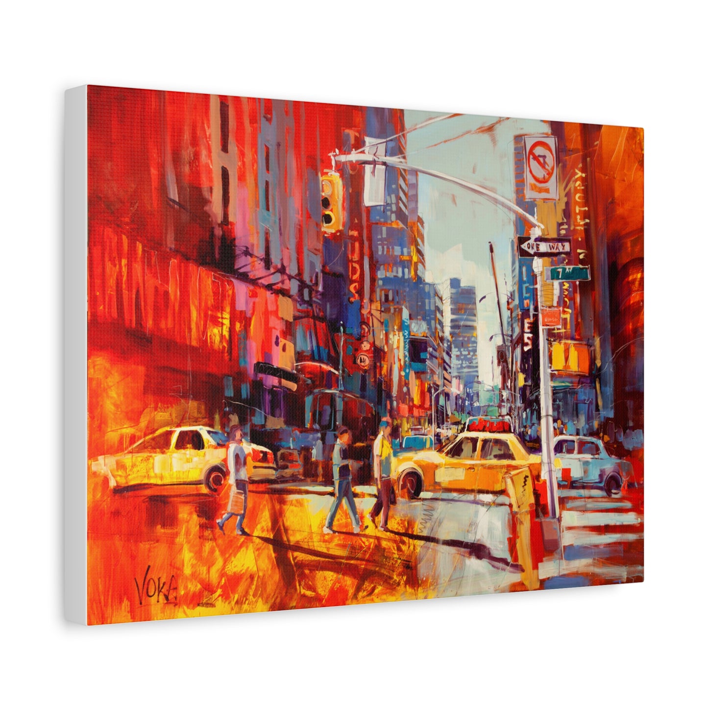 New York 7th AV attributed to Voke Canvas Wall Art — Matte Stretched Canvas