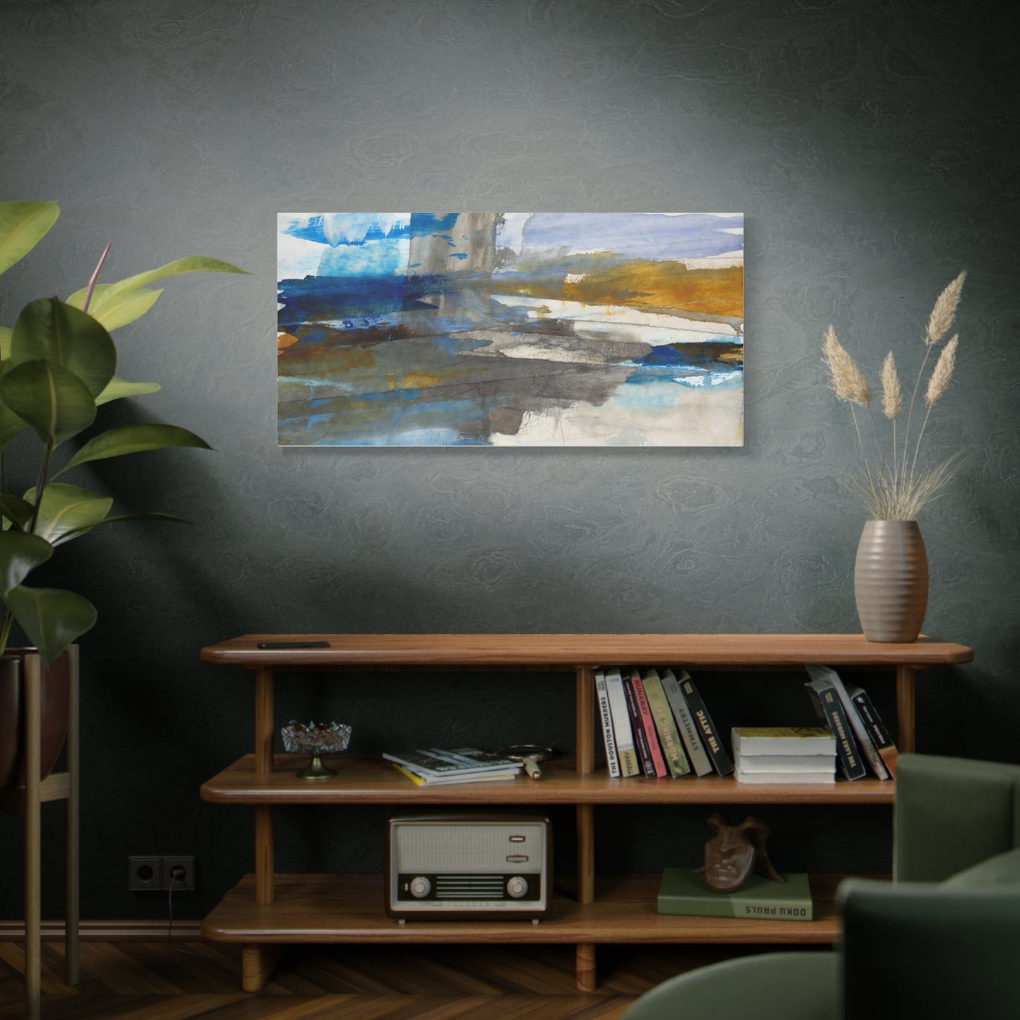 Abstract Coastal Blue Matte Canvas Print — Stretched 1.25" Wall Art