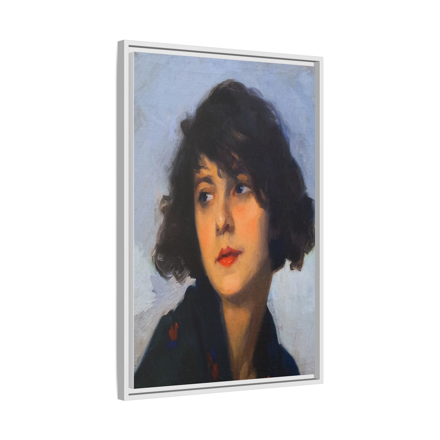 Mulher do chale verde (cropped) by Cyprien Eugene Boulet Framed Matte Canvas Print