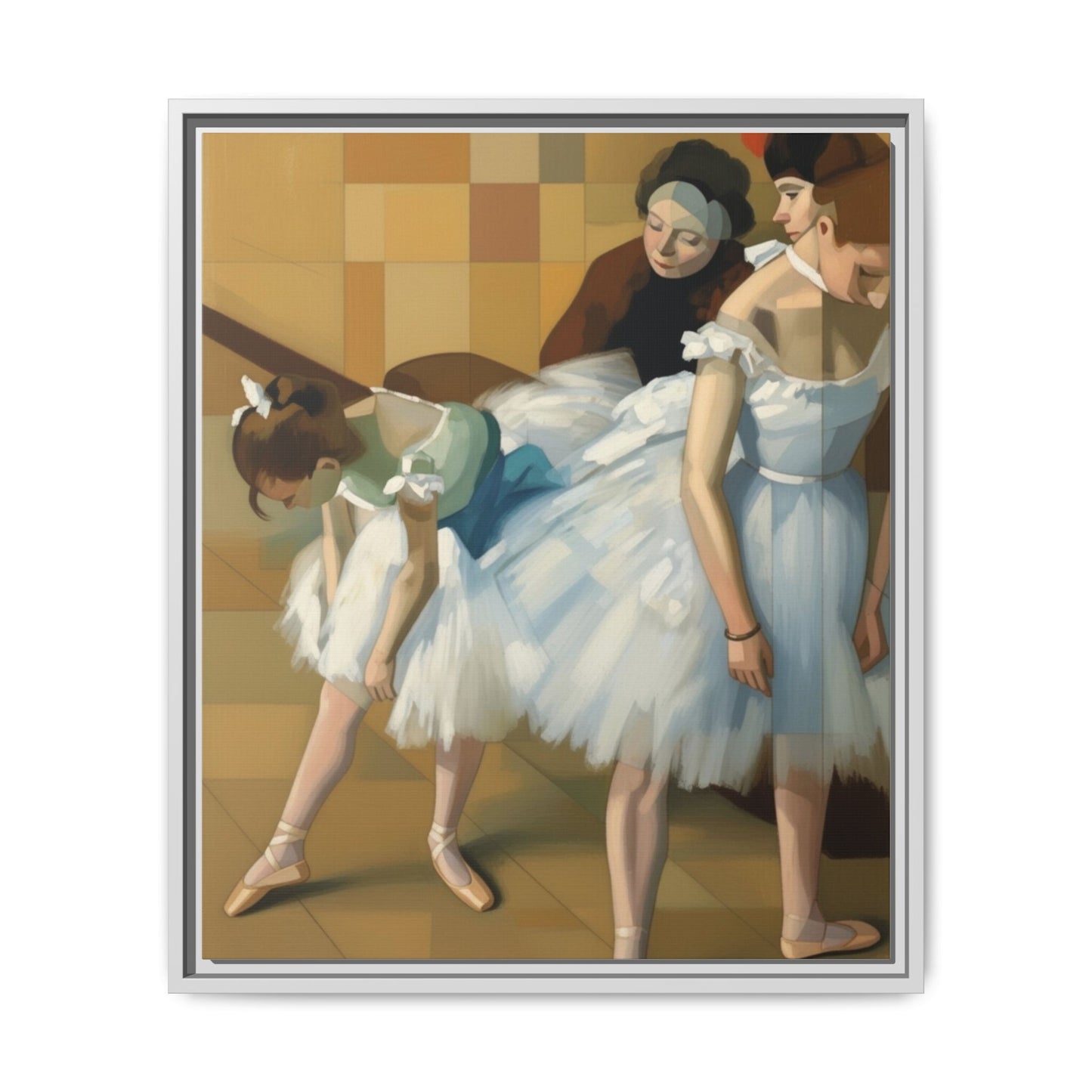 Ballet Dancers Matte Framed Canvas – Impressionist Dance Wall Art
