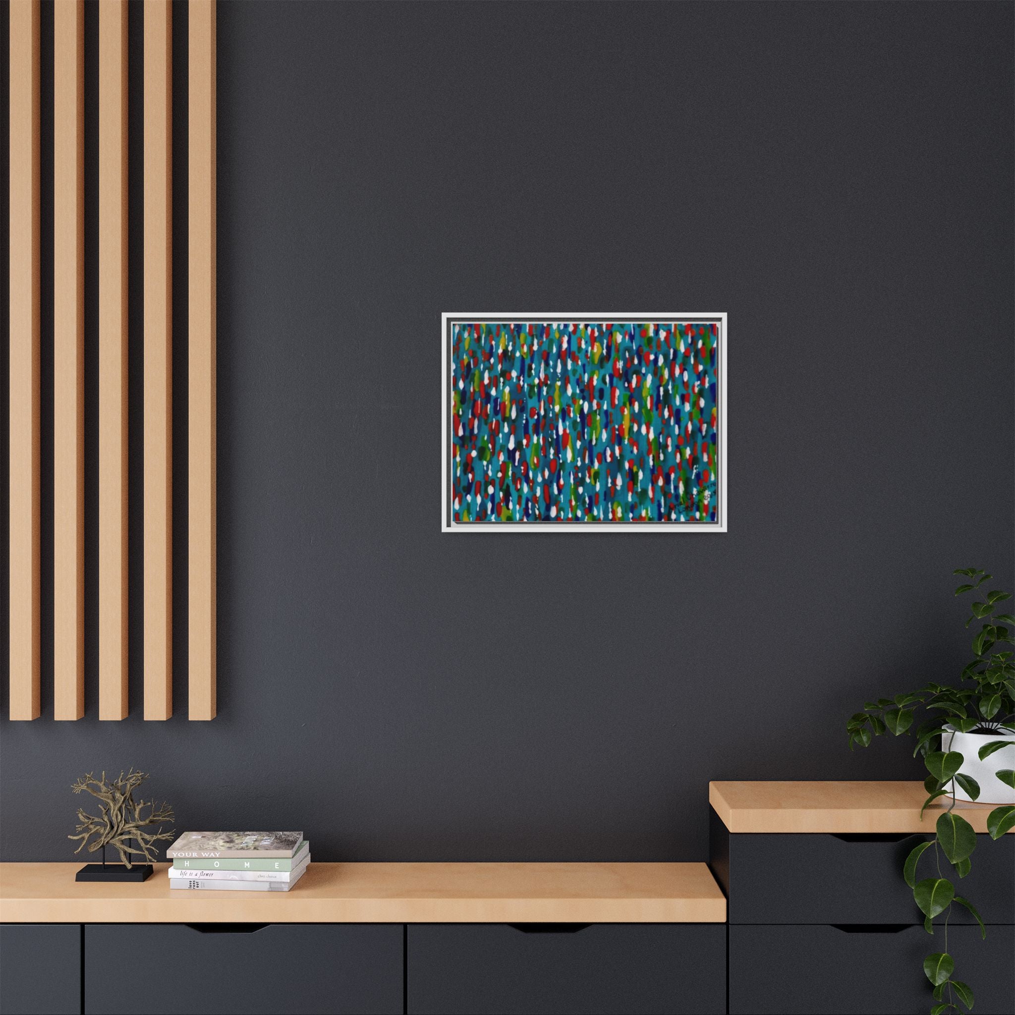 Colours Of The Soul Reflecting On Water by Ariel Chavarro Avila Matte Canvas Framed Art