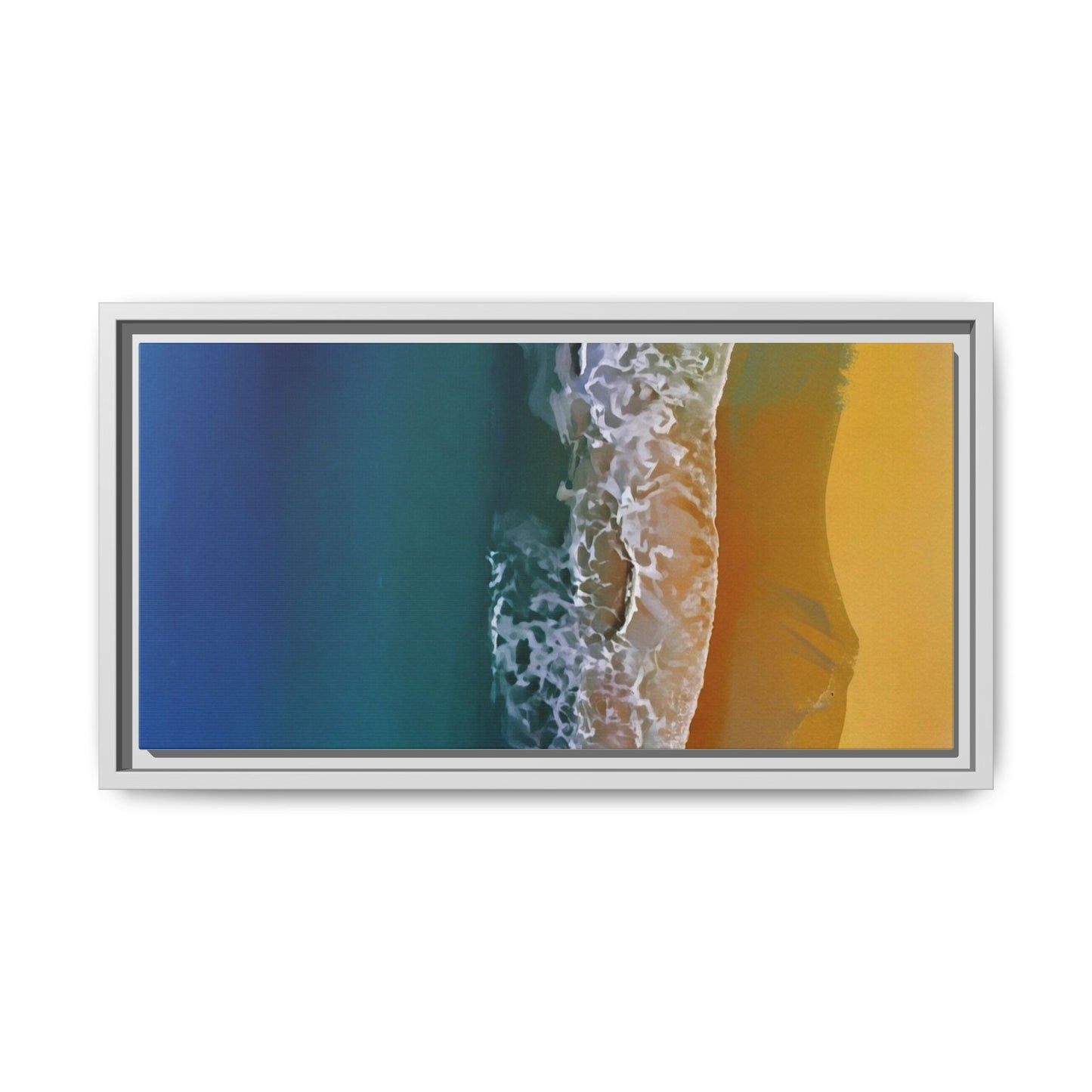 Framed Matte Canvas Seascape Print – Coastal Waves Wall Art