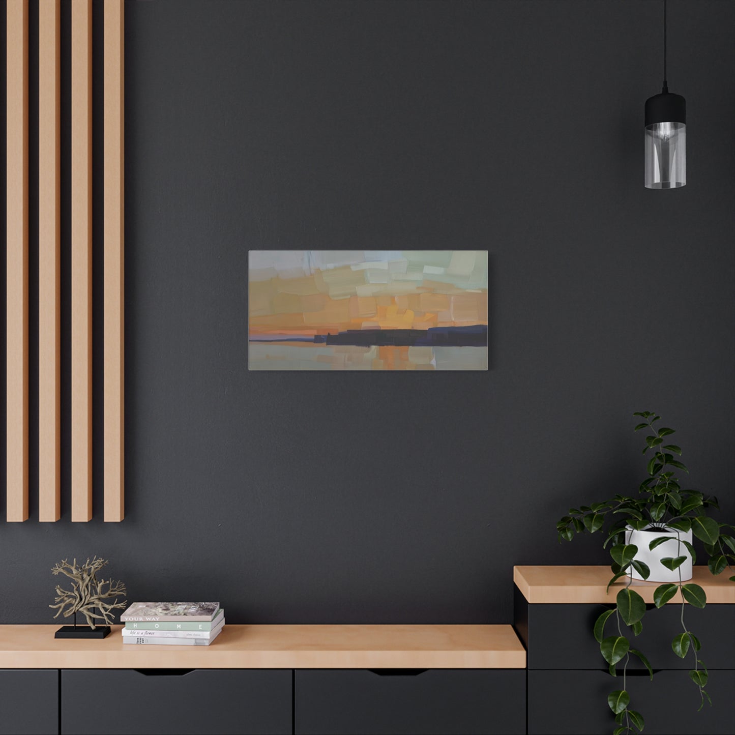 Abstract Sunset Landscape Canvas Print  Matte Stretched 1.25"