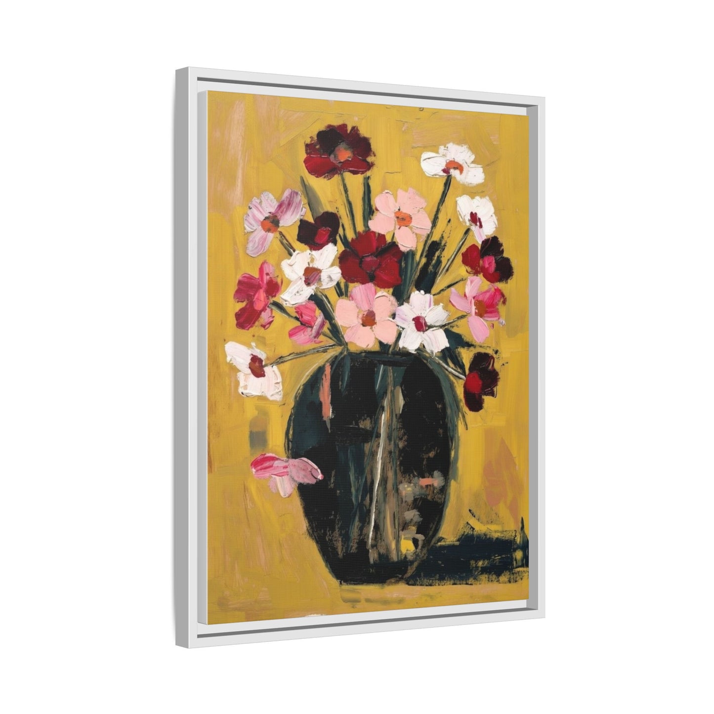 Framed Matte Canvas Floral Still Life Wall Art