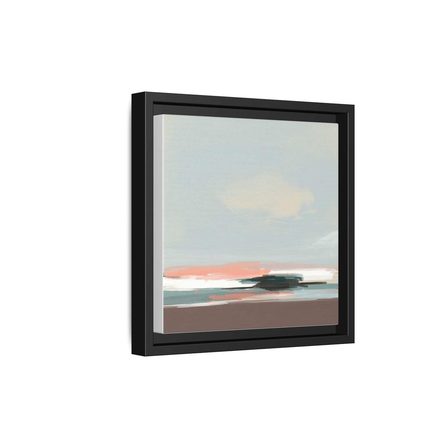 Framed Matte Canvas Print — Soft Coastal Abstract Landscape