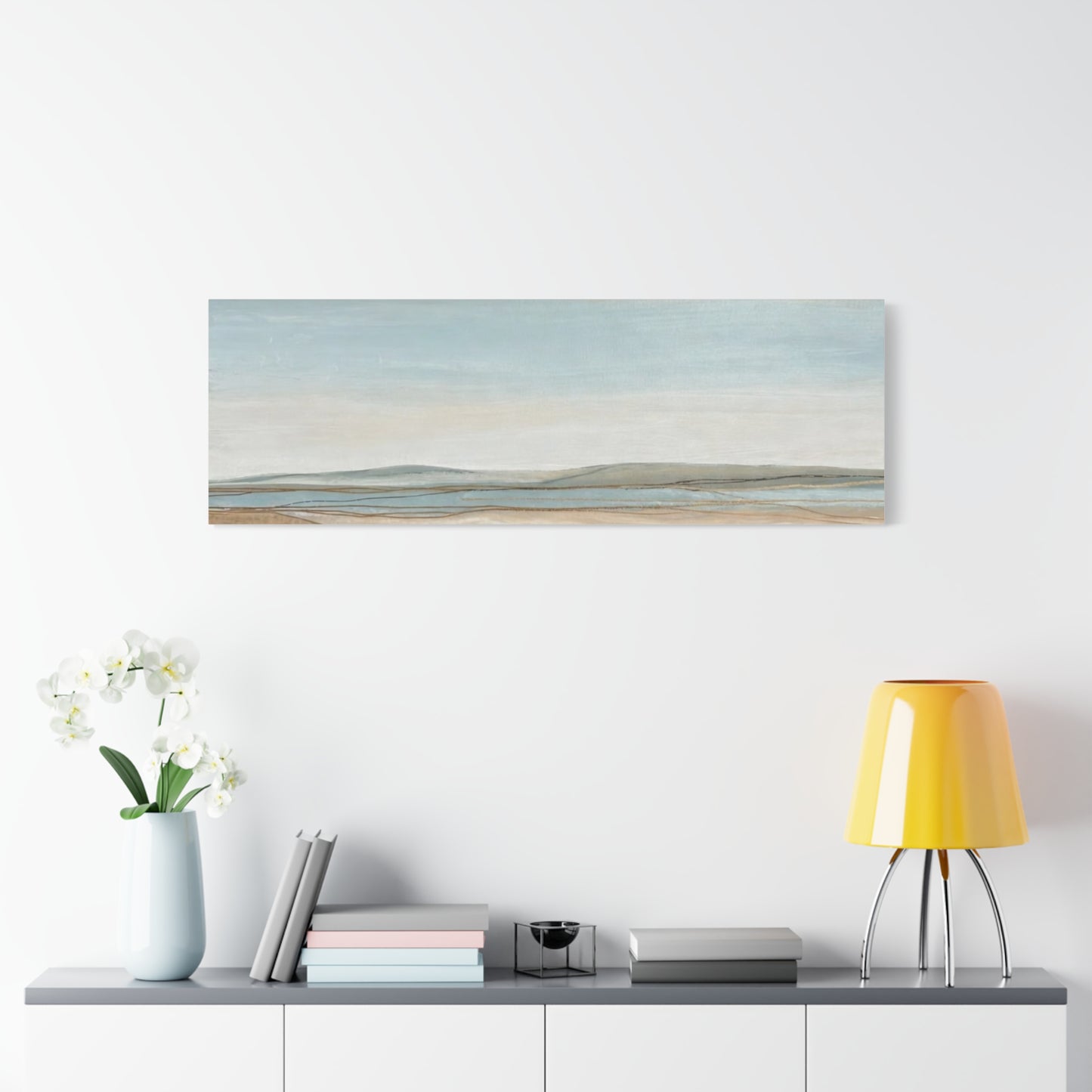 Coastal Pastel Landscape Canvas — Matte Stretched Wall Art