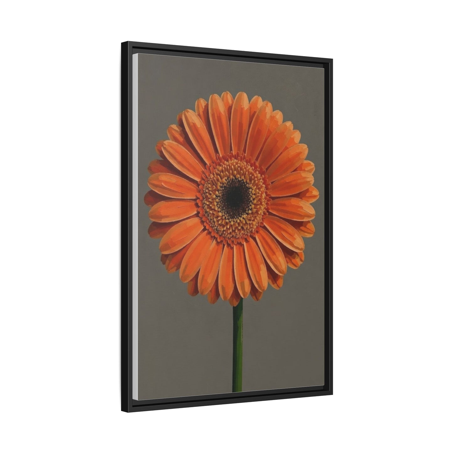Orange Gerbera Daisy Matte Canvas Print (Framed)