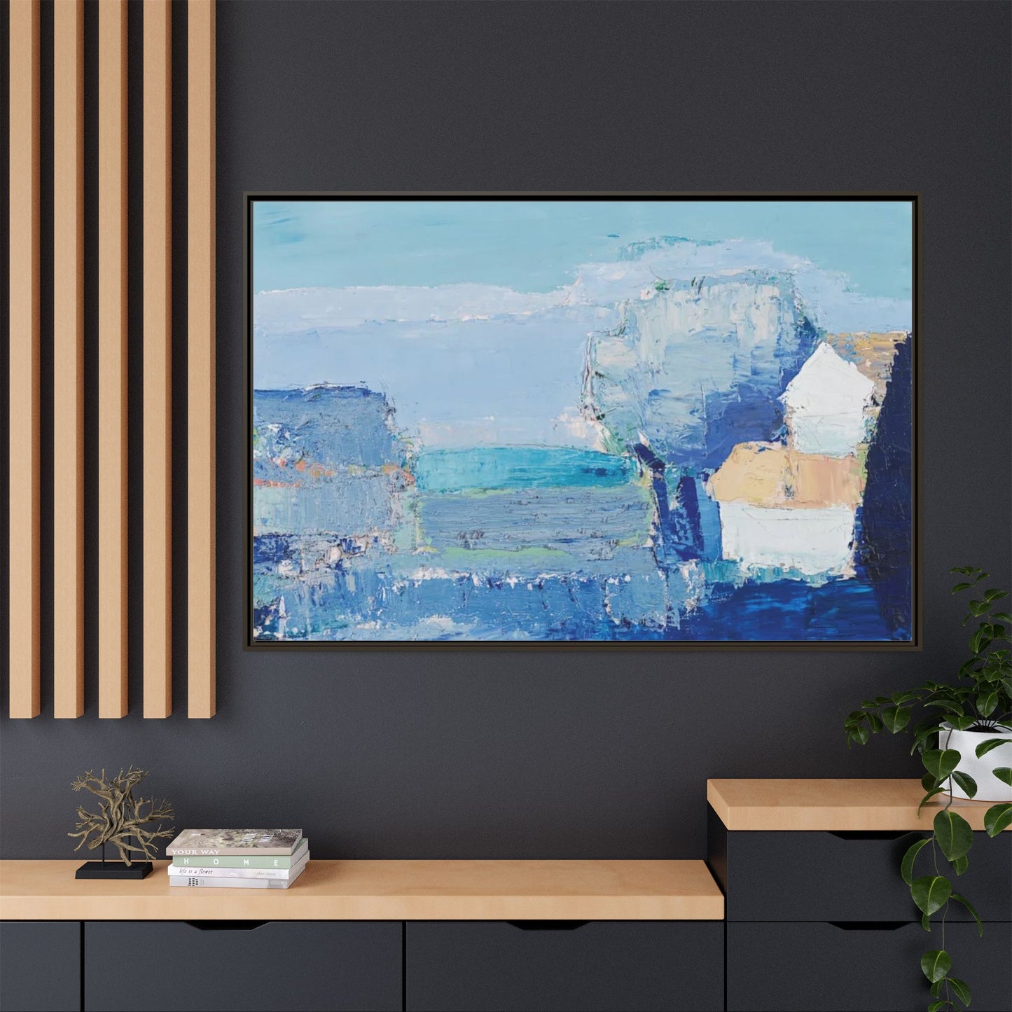 Paysage de Provence by Nicolas de Staël Framed Matte Canvas Seascape Wall Art Print