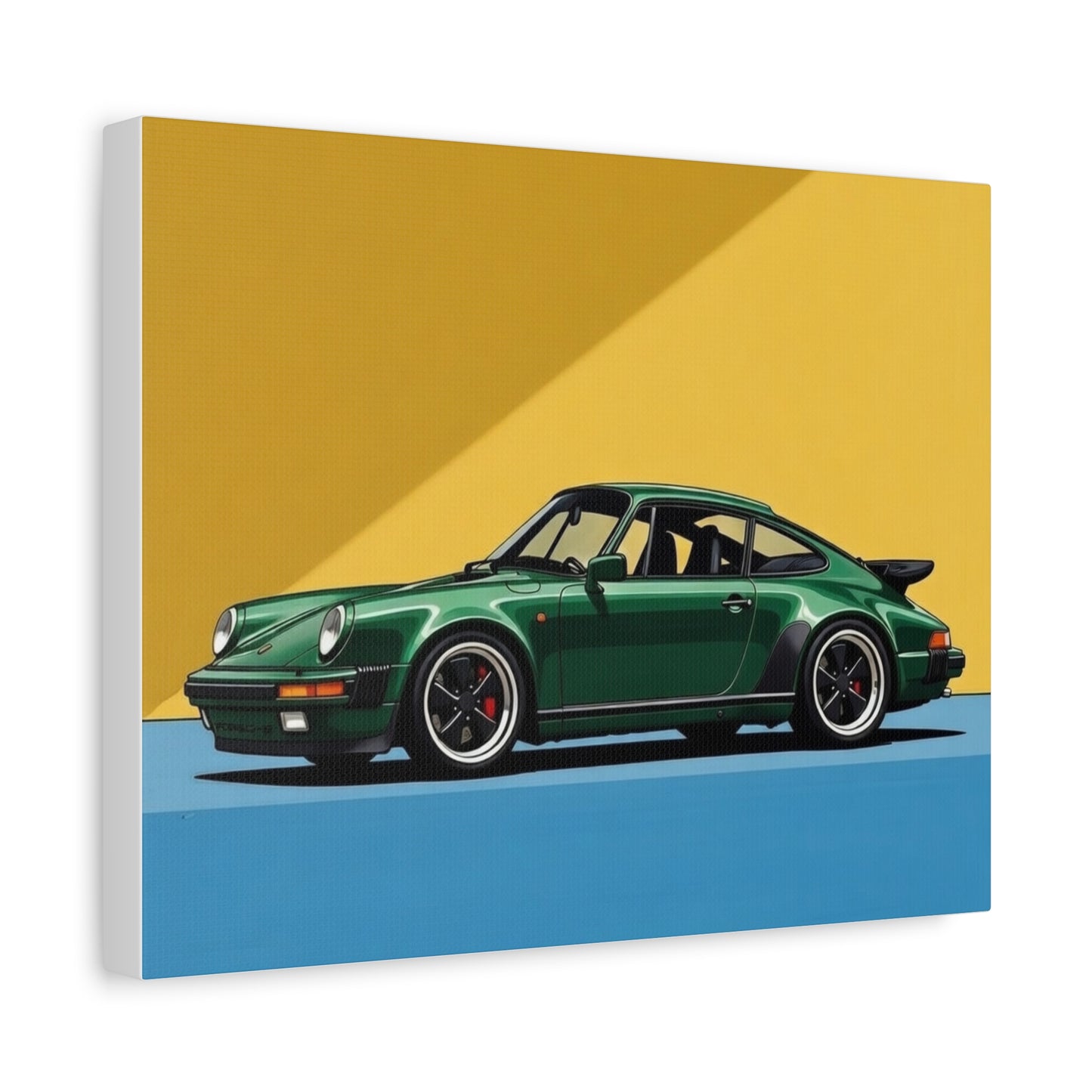 Vintage Green Porsche Art Print - Matte Stretched Canvas