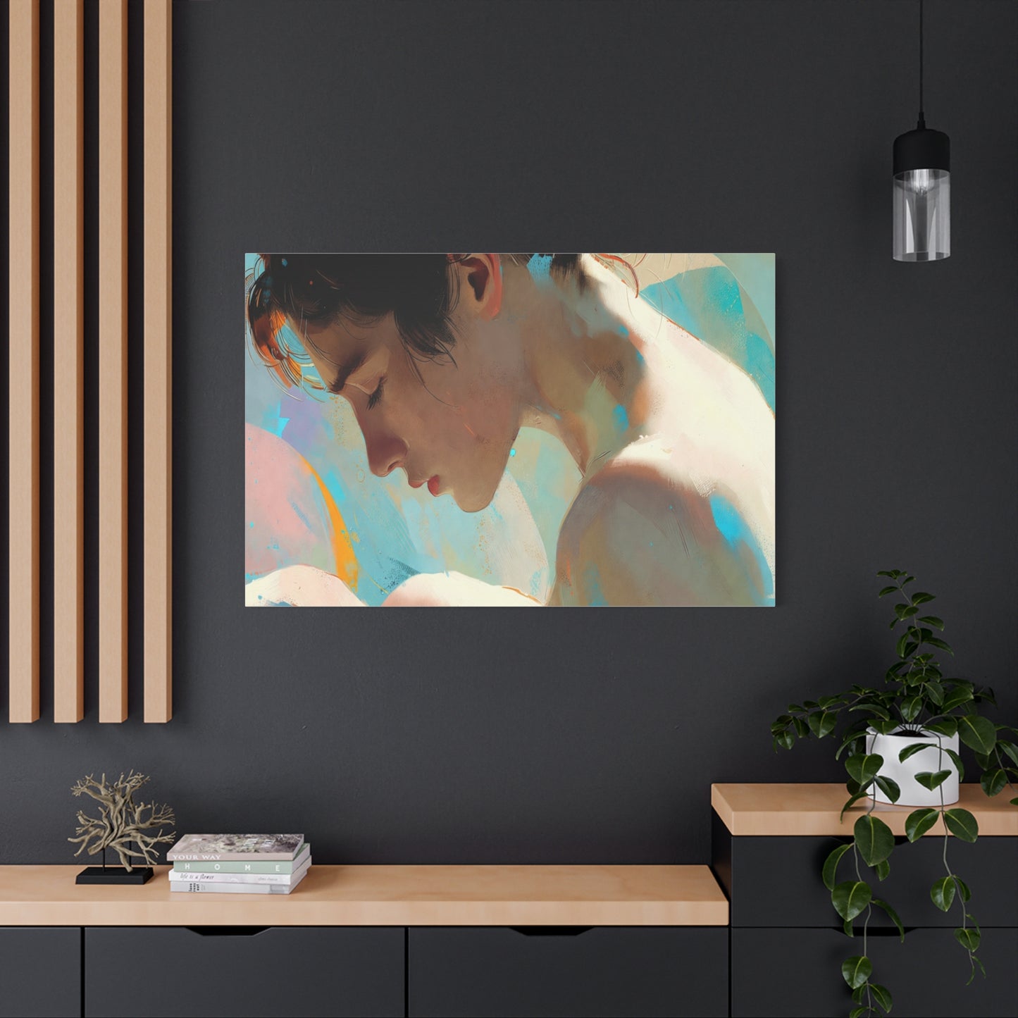Dreamy Portrait Matte Canvas Print — Serene Female Profile Wall Art, Stretched 1.25"