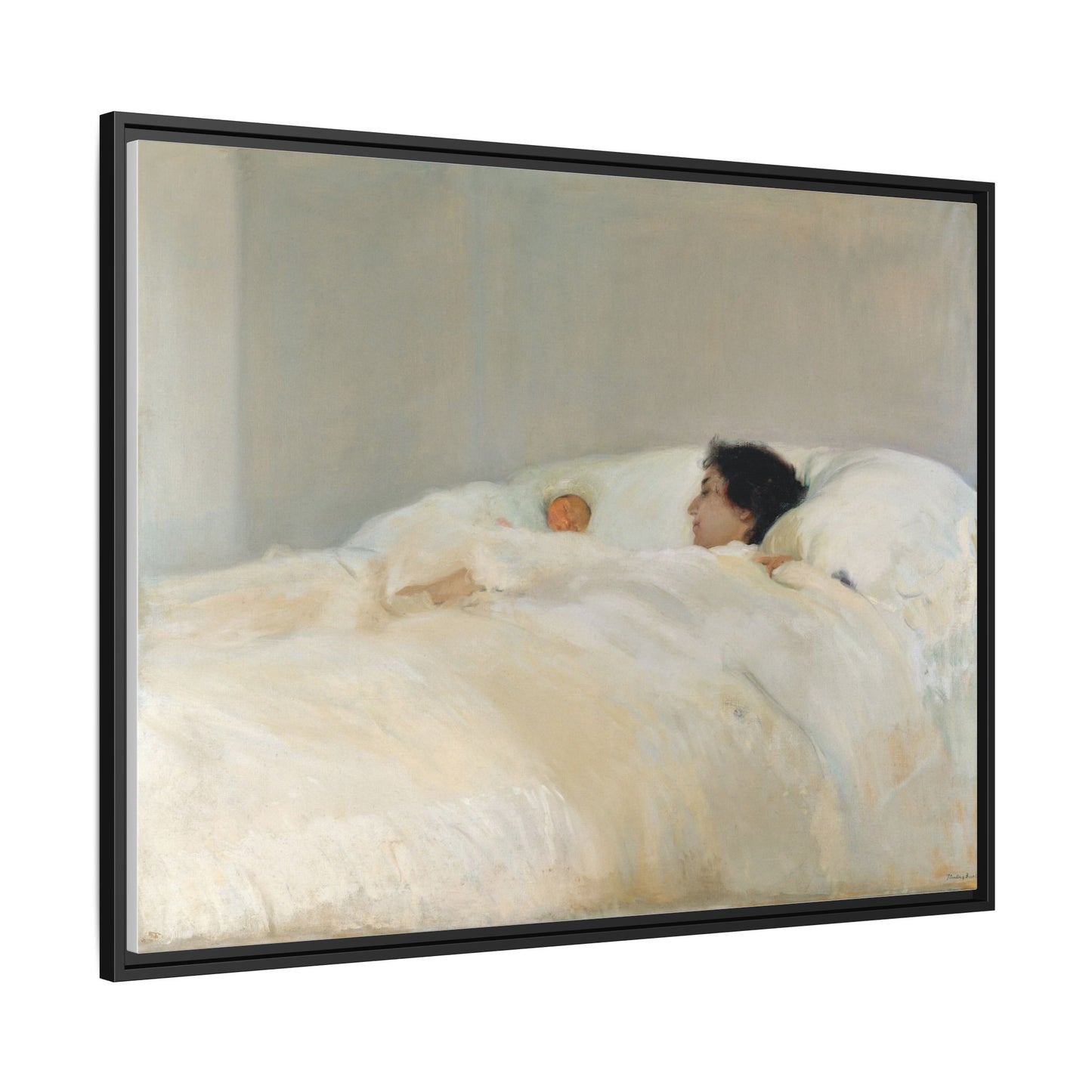 Mother by Joaquin Sorolla y Bastida Framed Matte Canvas Wall Art Print
