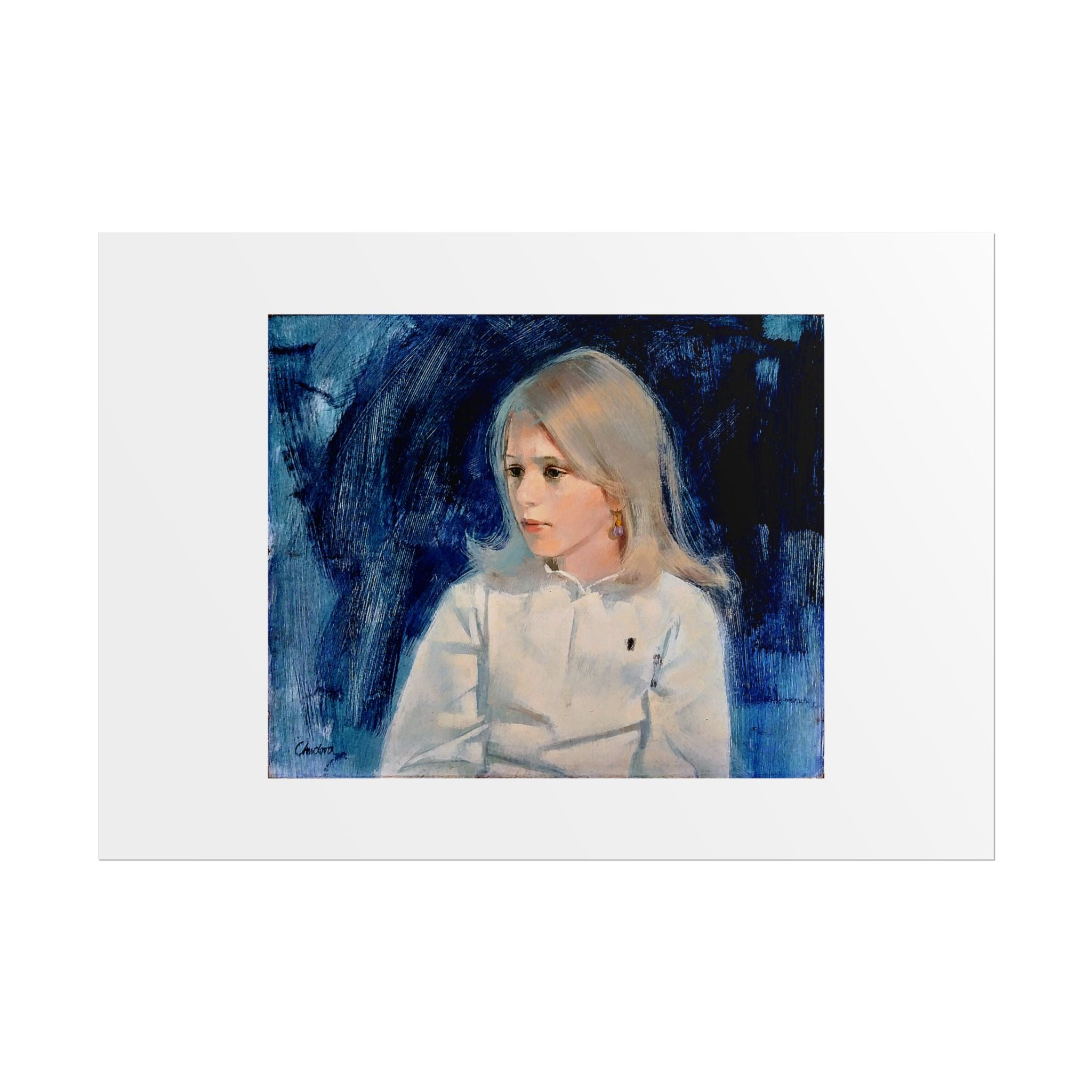 Painting of girl by Unknown Artist Wall Art Print