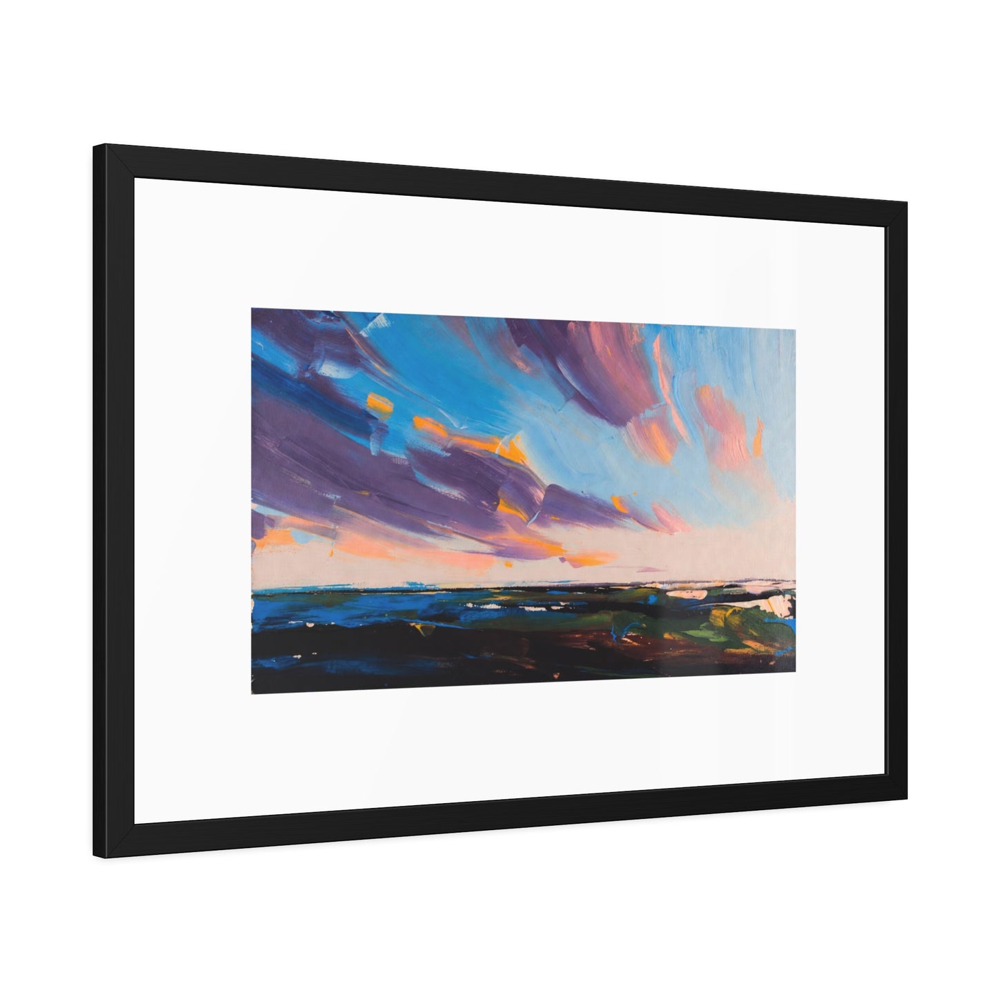 Framed Poster – Colorful Coastal Sunset Landscape Art Print
