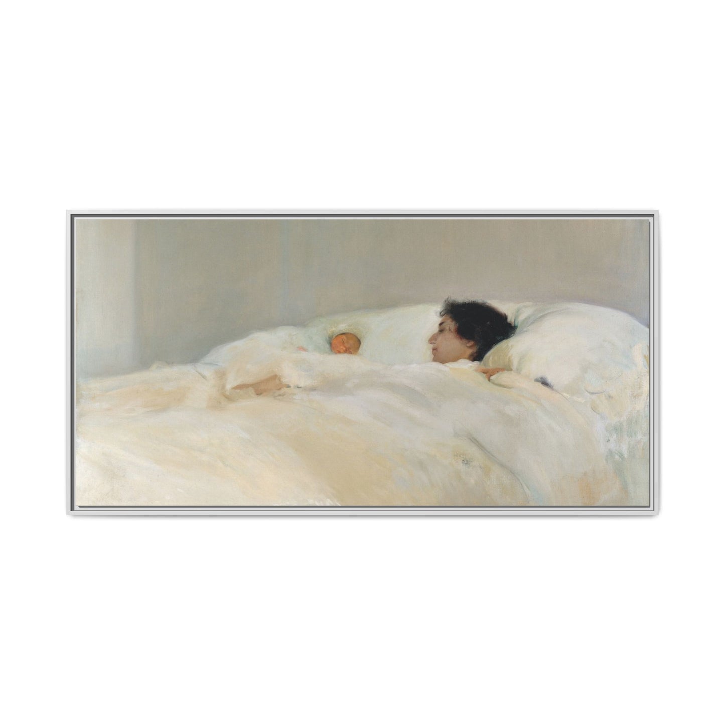 Mother by Joaquin Sorolla y Bastida Framed Matte Canvas Wall Art Print