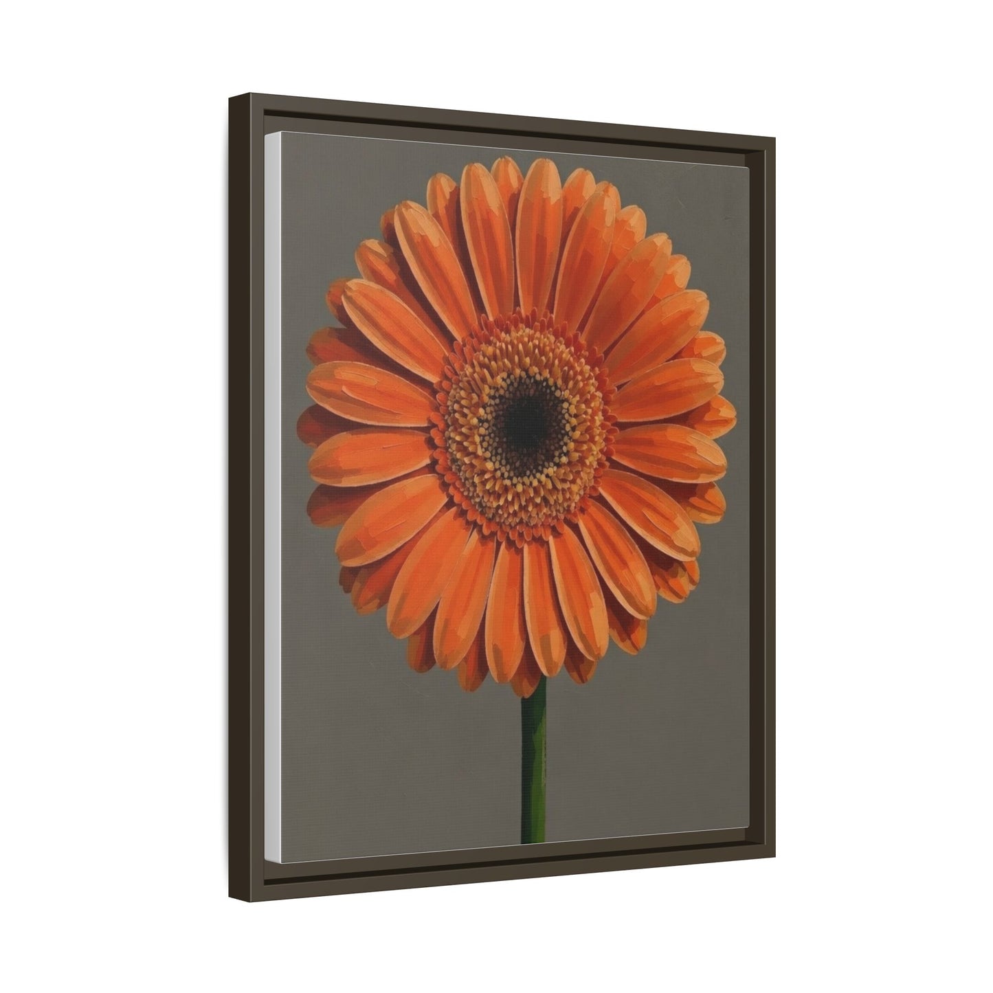 Orange Gerbera Daisy Matte Canvas Print (Framed)