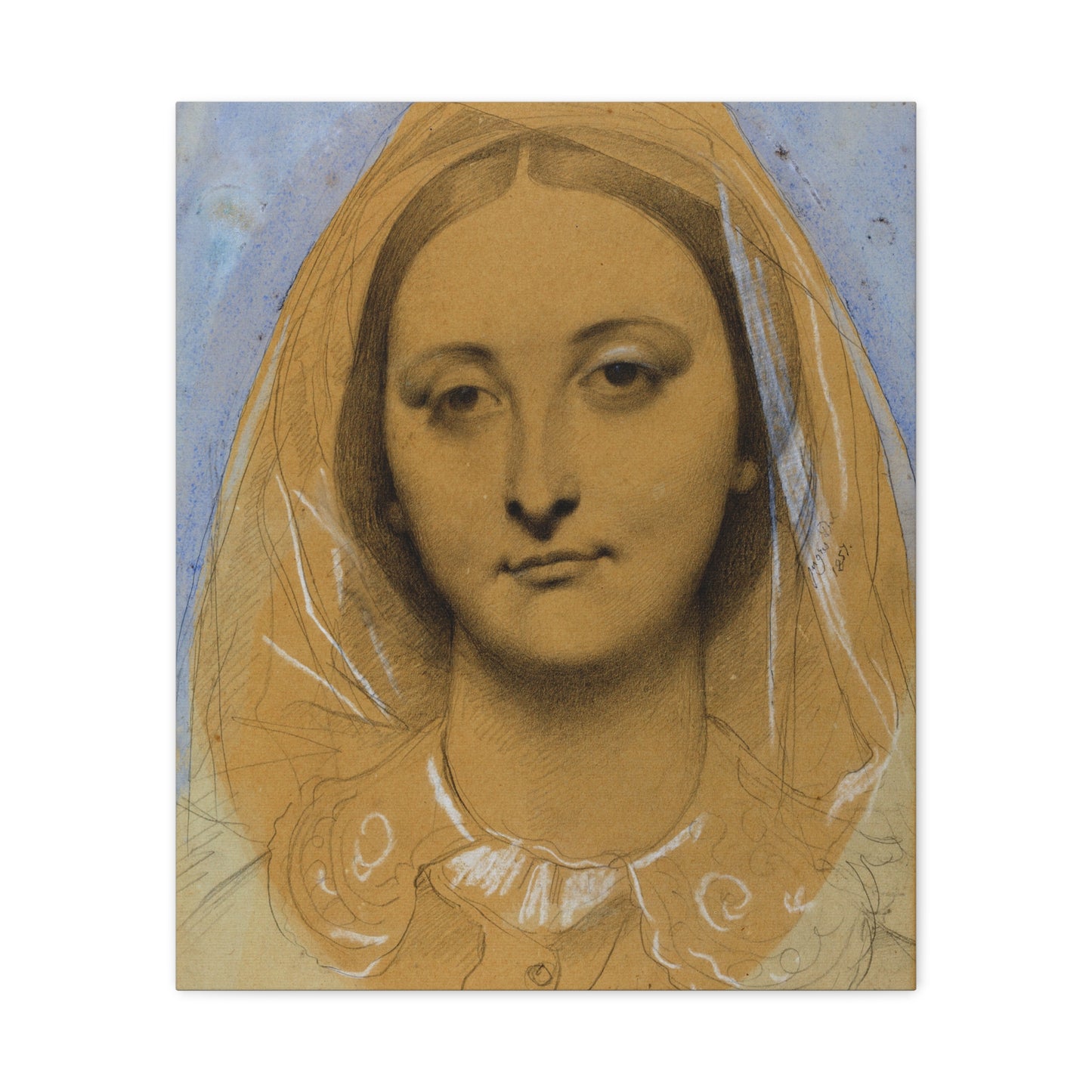 Mademoiselle Mary de Borderieux by Jean Auguste Dominique Ingres Matte Stretched Canvas Wall Art