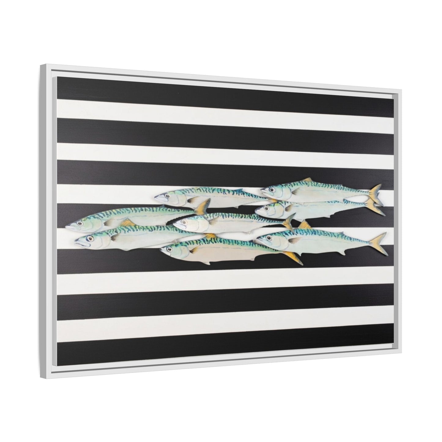 Striped Mackerel Canvas Print — Framed Matte Fish Wall Art