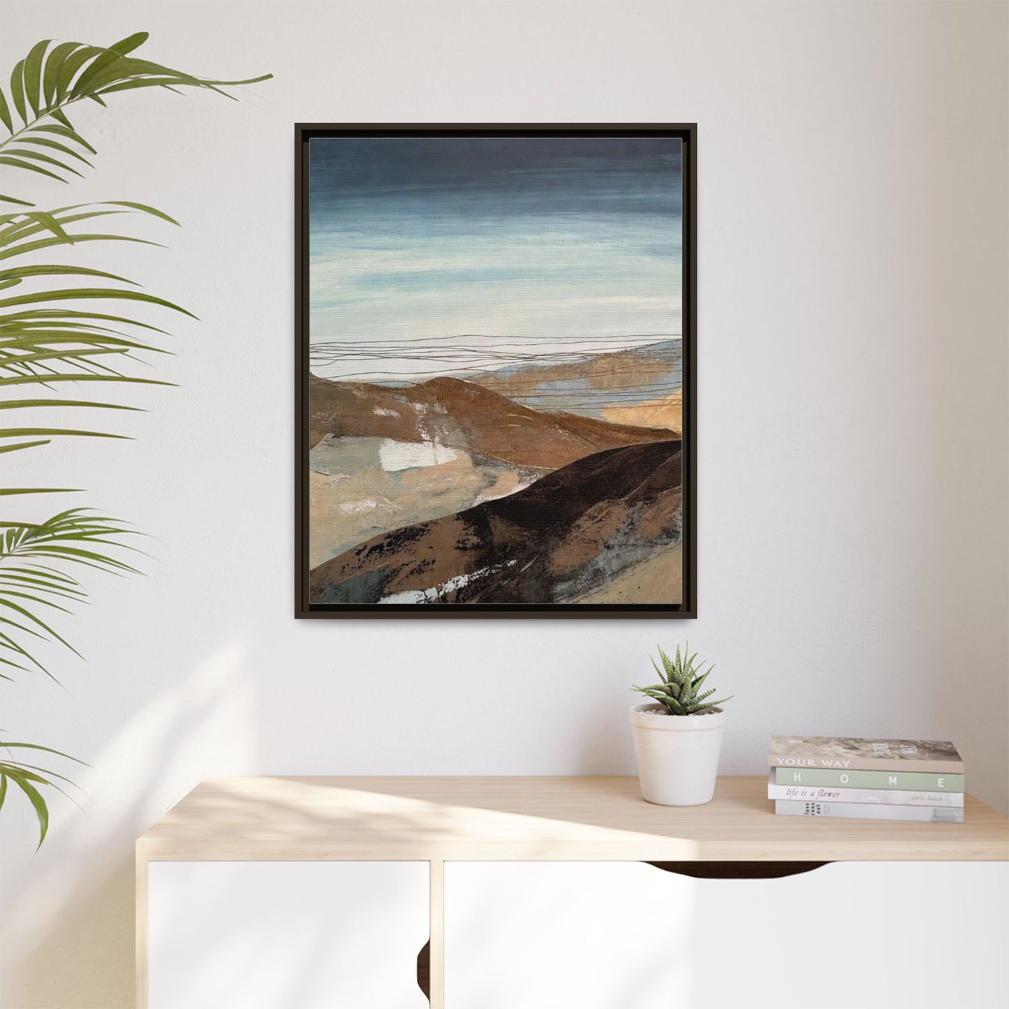 Framed Matte Canvas Art — Serene Abstract Landscape